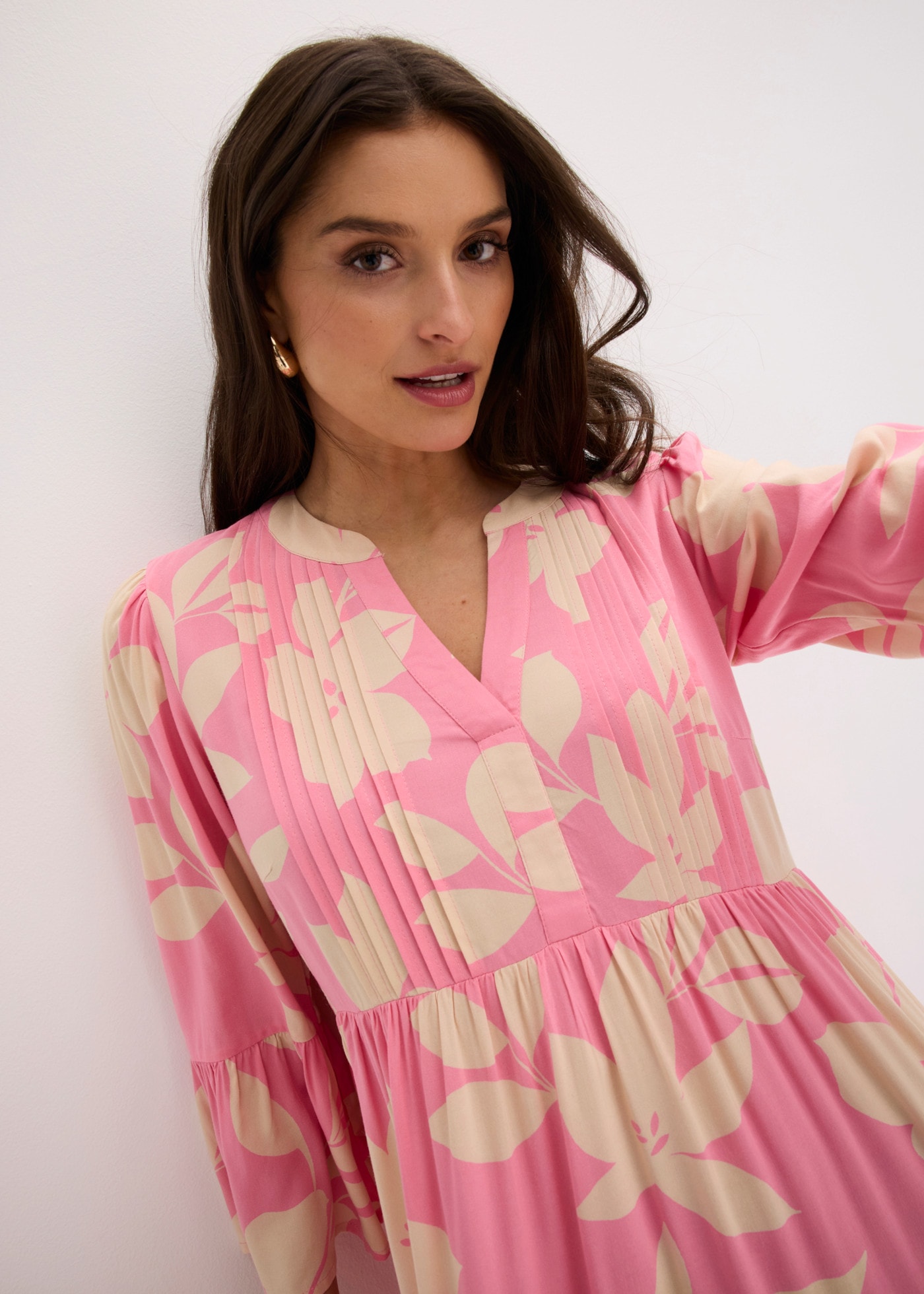 bonprix Maxikleid »Maxikleid aus fließender Viskose« für modischen Auftritt, aus Viskose, A-Linie, 3/4-Ärmel