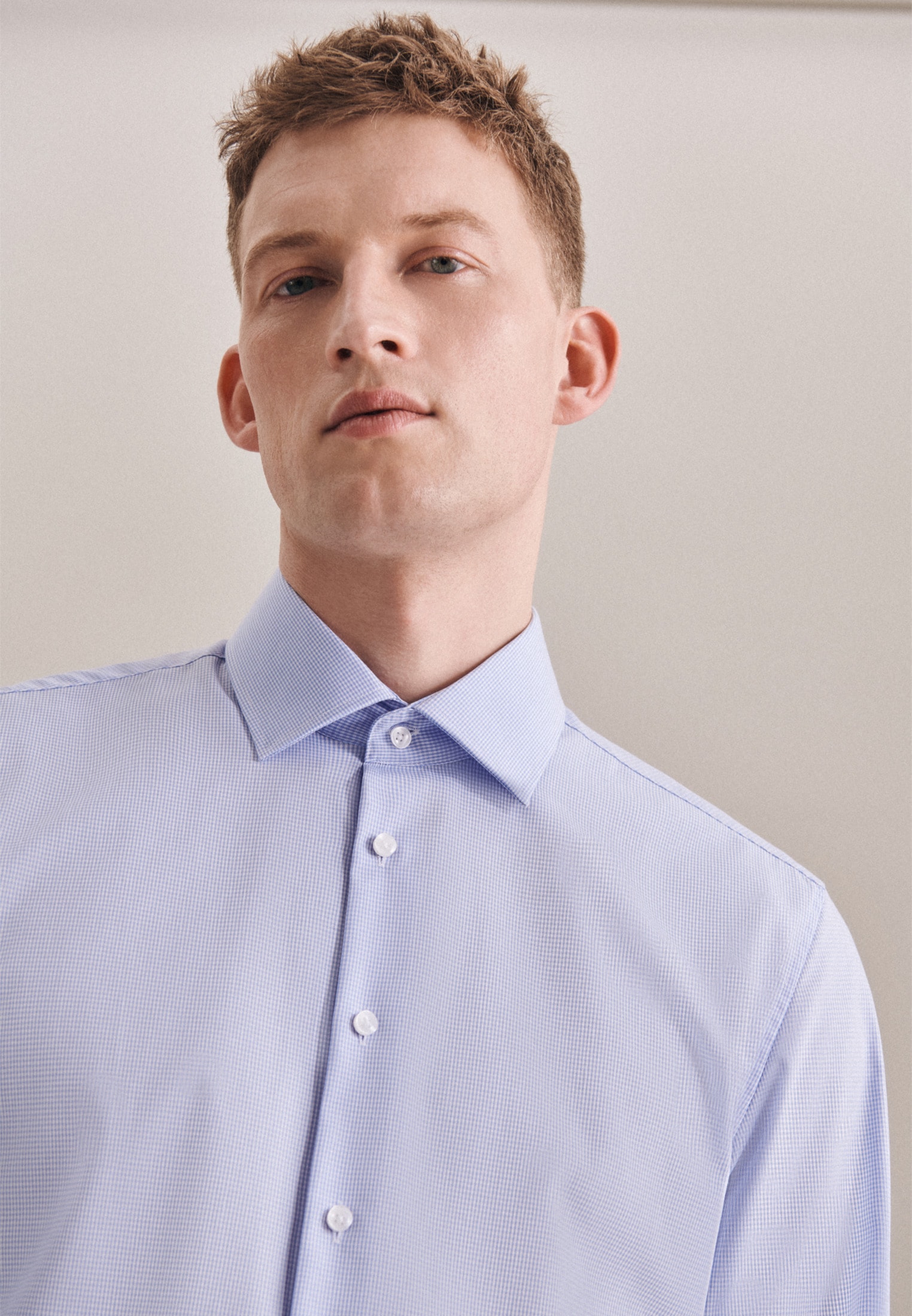 Thumbnail - seidensticker Businesshemd "Slim" Slim Langarm Kentkragen Karo