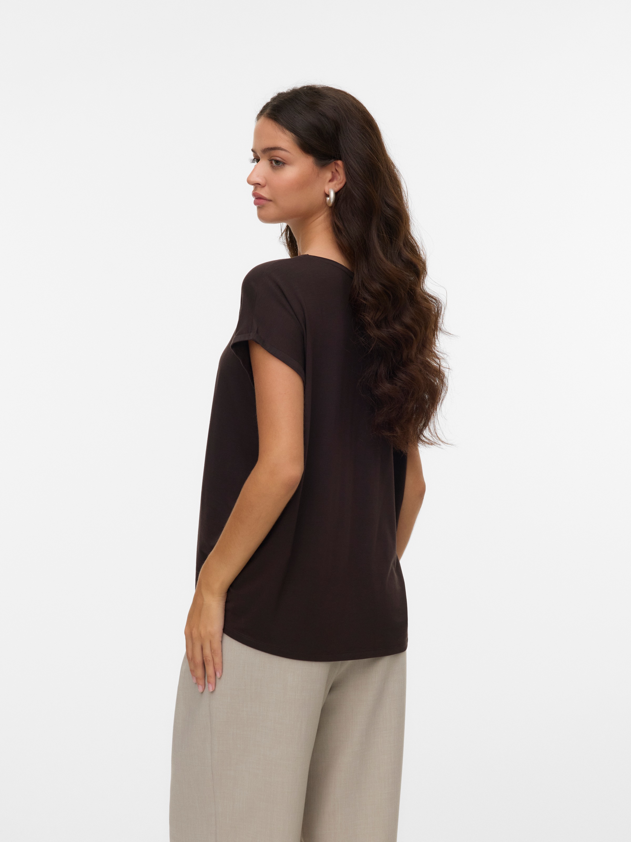 Vero Moda Rundhalsshirt "VMAVA PLAIN SS TOP GAJRS NOOS" günstig online kaufen