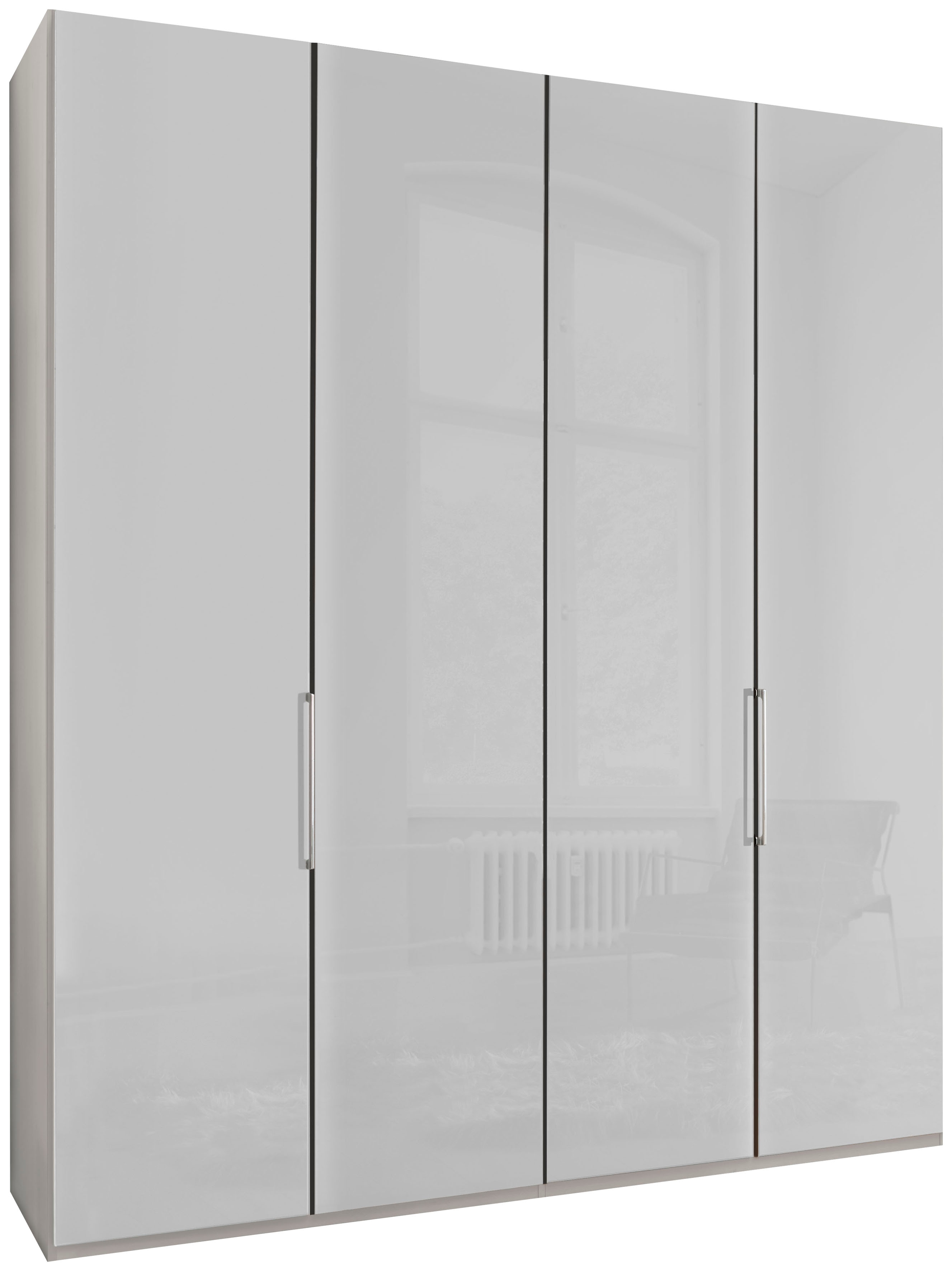 WIEMANN Kleiderschrank "Monaco, Made in Germany, edle Glasfront, in verschiedenen Farben," hochwertige Beschlägen inkl. Dämpfung