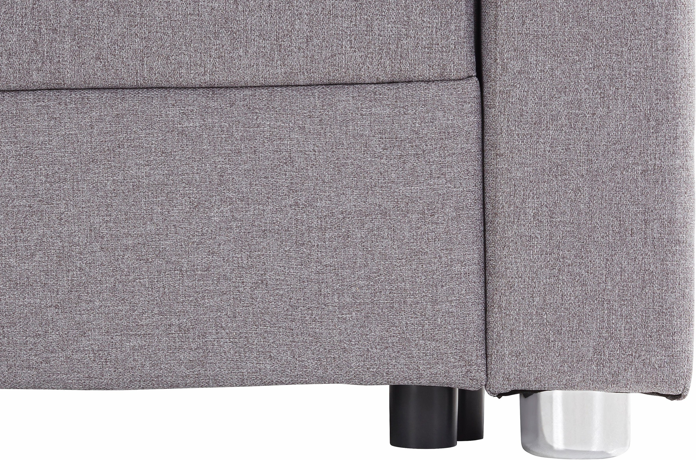 COLLECTION AB Ecksofa »Relax L-Form«, inklusive Bettfunktion, Federkern, wahlweise mit RGB-LED-Beleuchtung