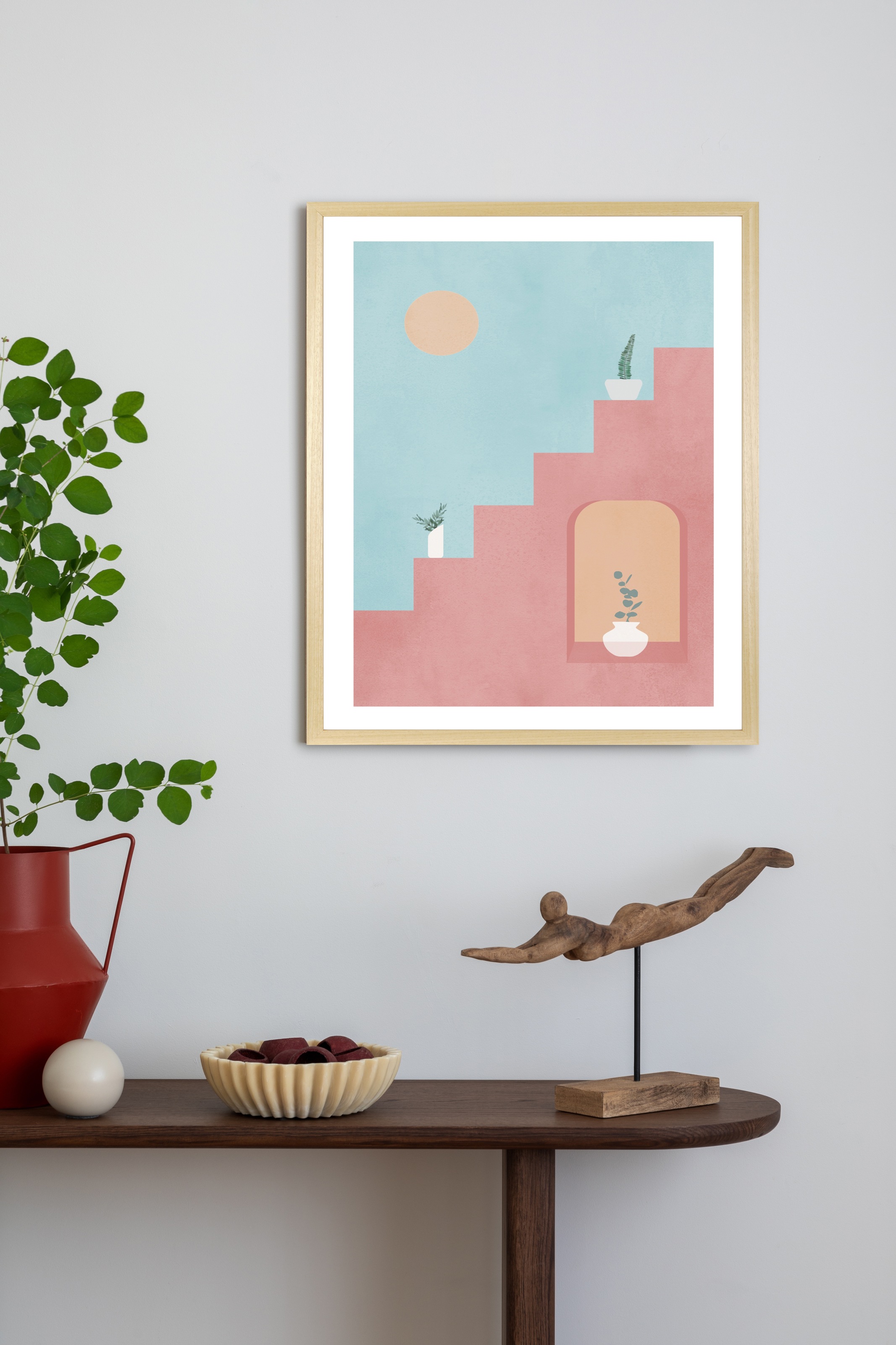 queence Bild mit Rahmen "Treppenaufgang in Spanien" Gemälde  Kunst 1 Stk. t günstig online kaufen