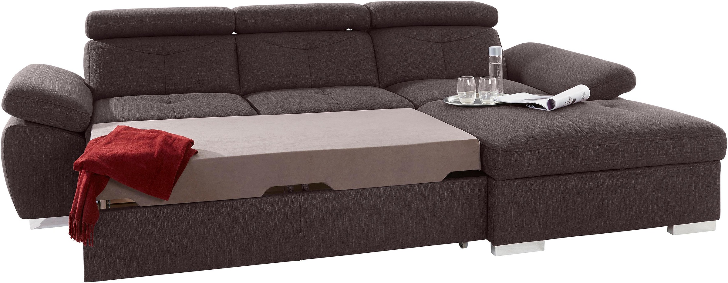 exxpo - sofa fashion Ecksofa "Spring, super bequem, mit Armteil- und Kopfte günstig online kaufen