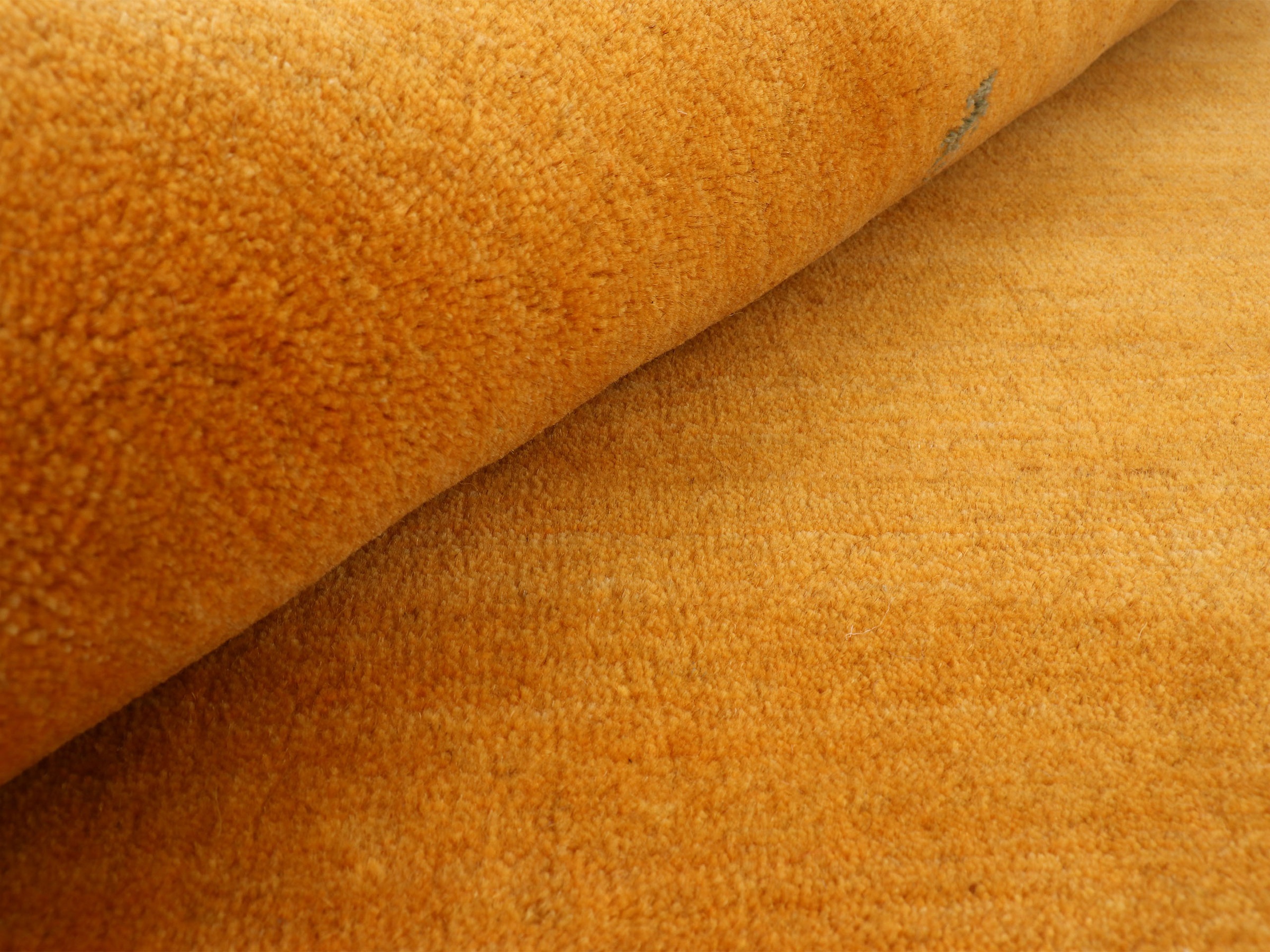 CARPETFINE Gabbeh-Uni Wollteppich Gelb 150x150cm 3