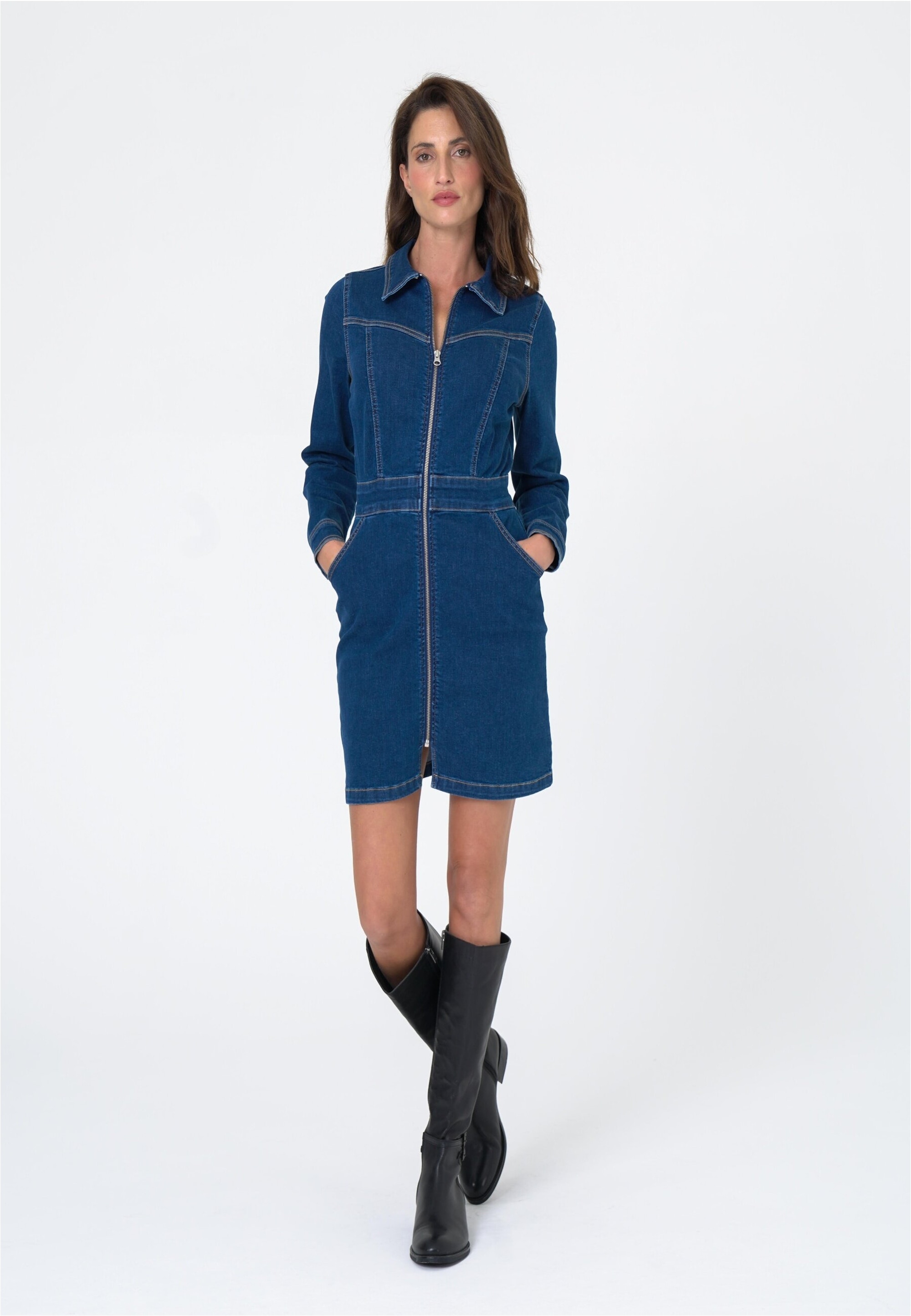 freshlions Jerseykleid "Carla", (1 tlg.), in angesagter Jeans-Optik günstig online kaufen