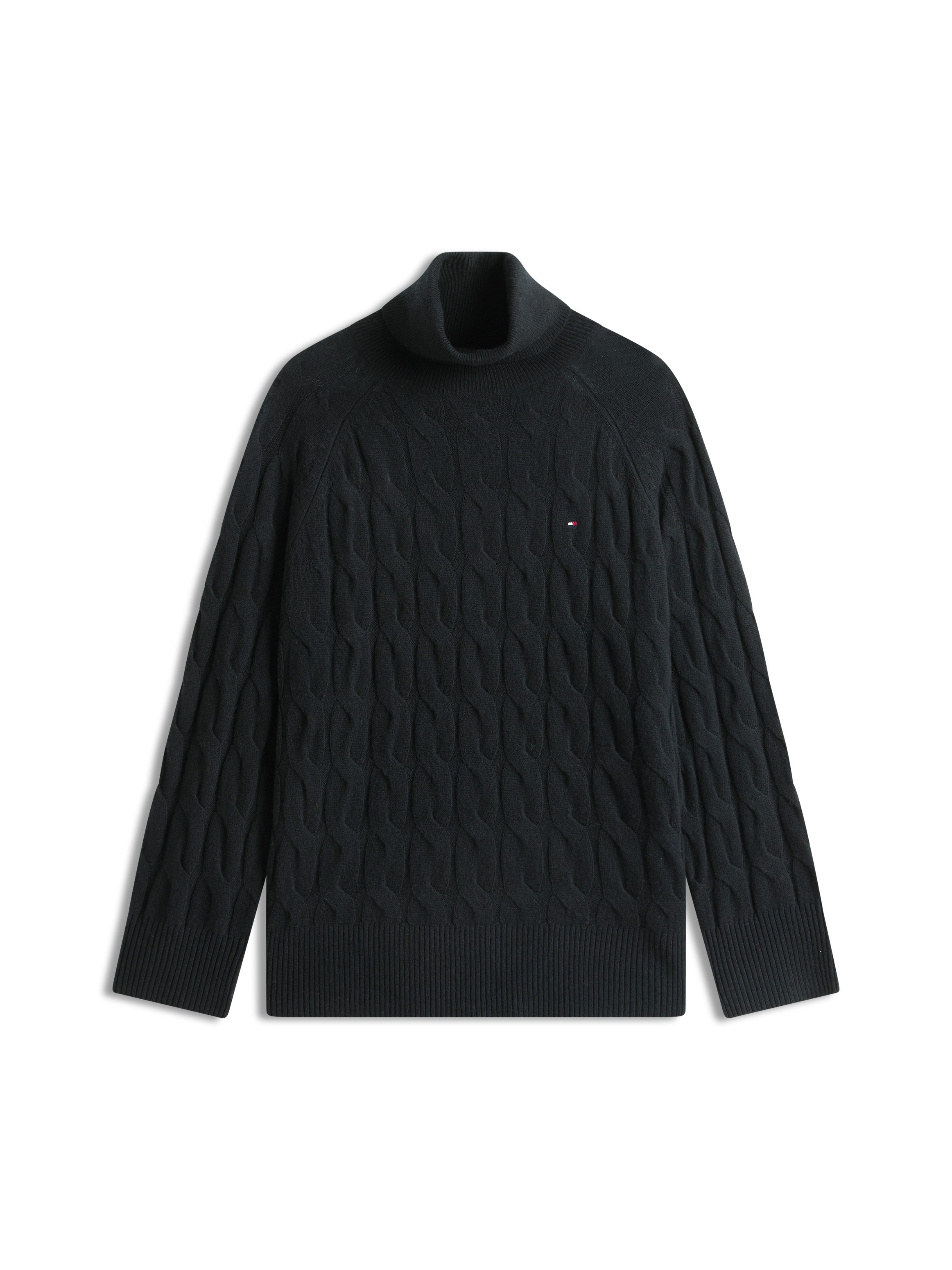 Tommy Hilfiger Curve Rollkragenpullover »CRV SOFT WOOL CABLE ROLL-NK SWT«, in großen Größen, mit Zopfmuster, aus reiner Wolle