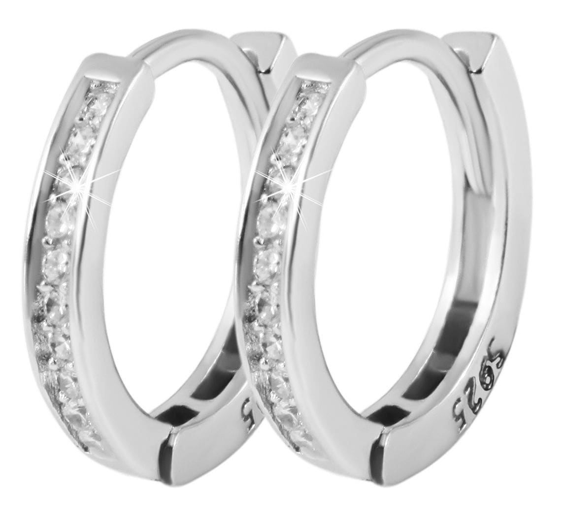 Adelia´s Klappcreolen "Ohrringe – Klappcreole aus 925 Silber mit Zirkonia" Ein kleines Geschenk mit großer Wirkung