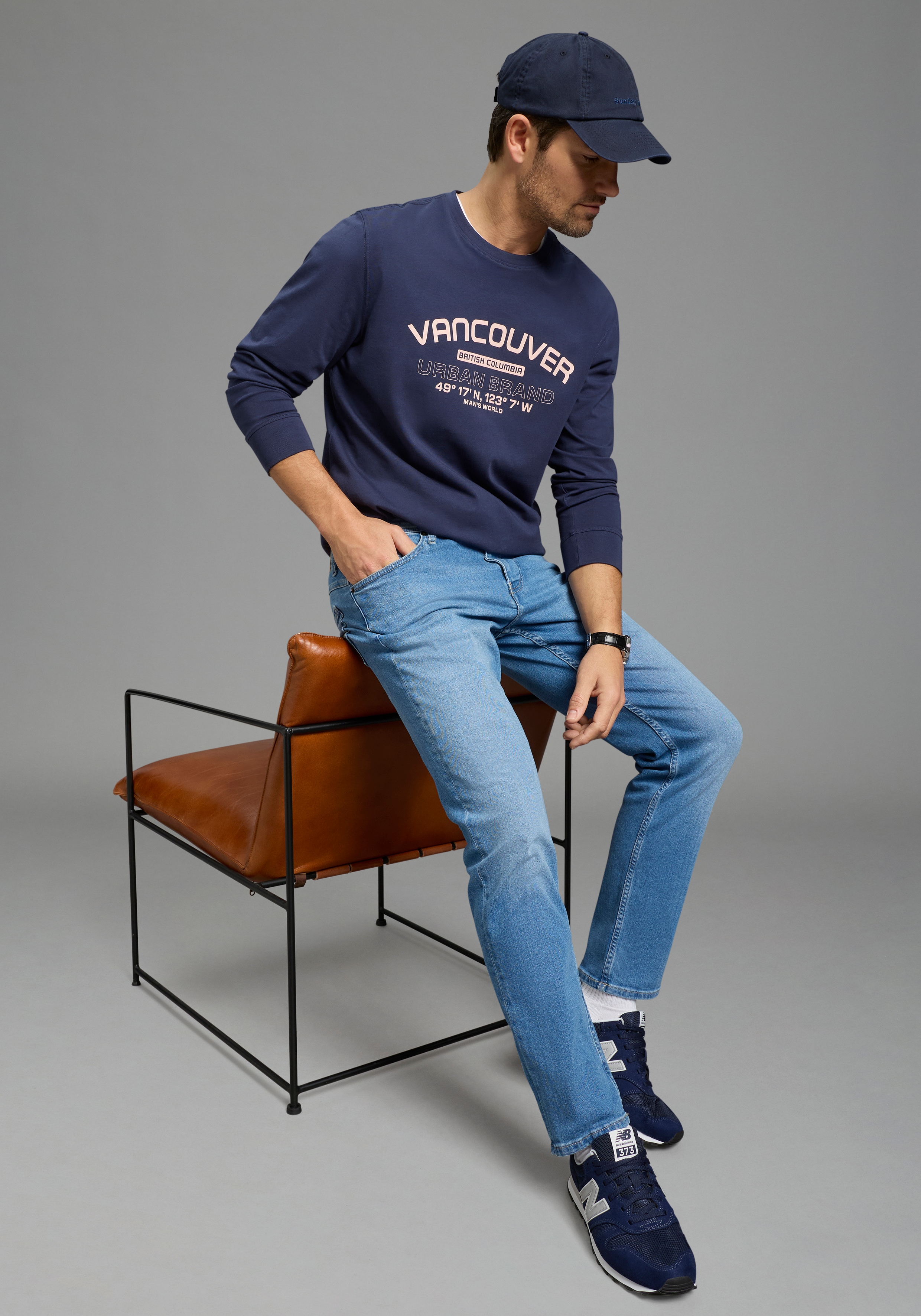 Mans World Langarmshirt "Neue Kollektion" casual Stil, Langarm, schmale Passform