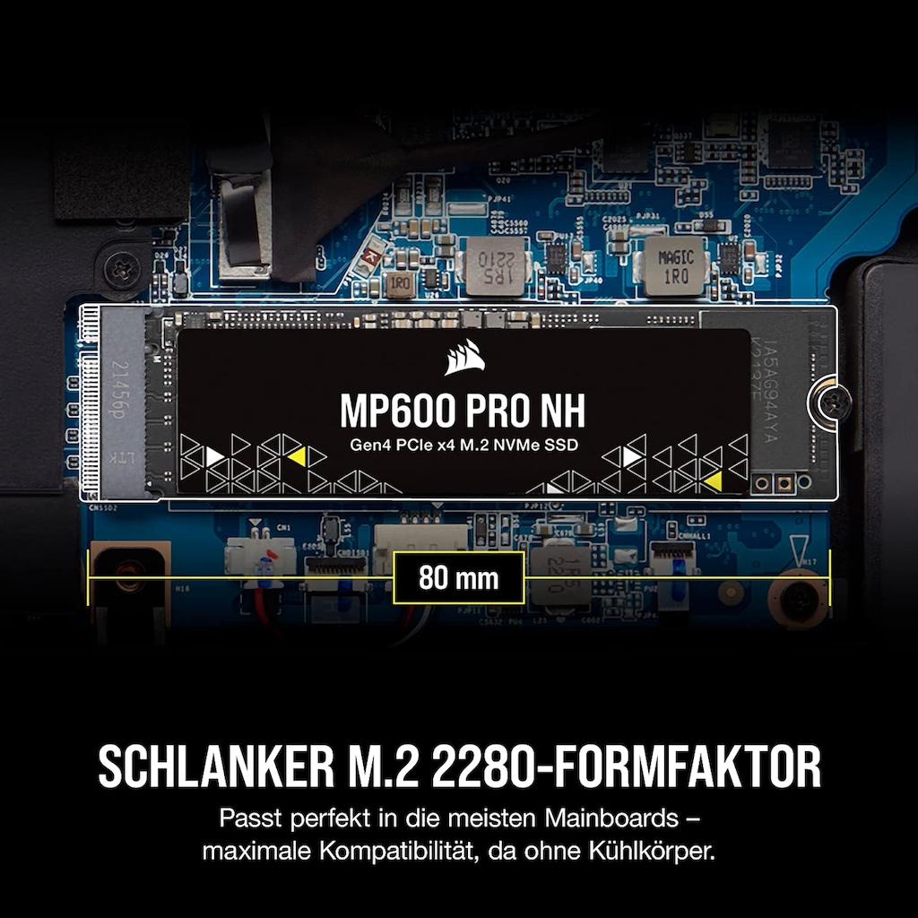 Corsair interne SSD »MP600 PRO NH Gen4 PCIe x4 NVMe M.2 SSD«, Anschluss M.2 PCIe 4.0