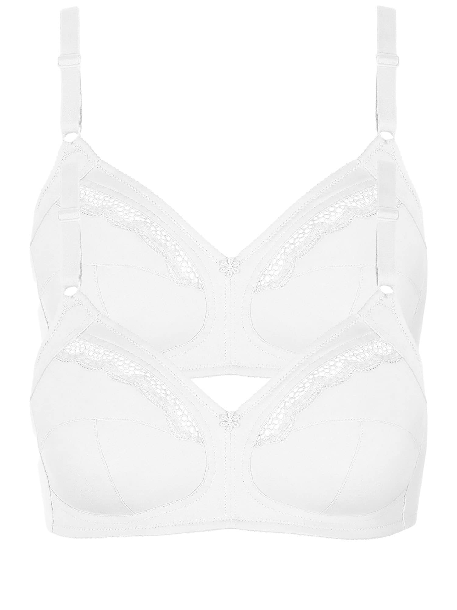 LISCA Damen Soft-BH "2er Pack Soft BH Manja", Gr. 100, weiß, Obermaterial: 100% Baumwolle CO., BHs