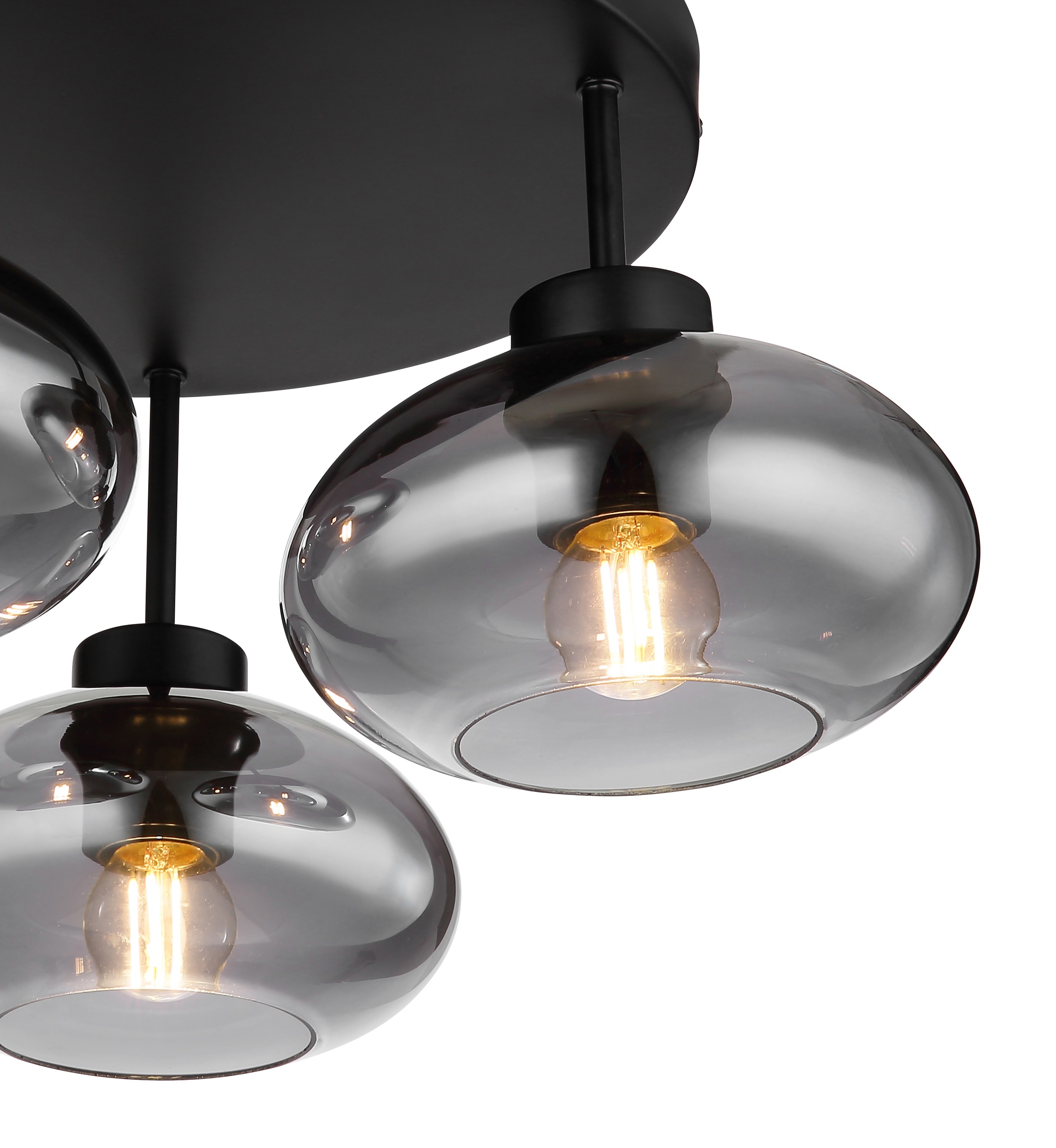GLOBO LIGHTING Deckenleuchte »SHAUN« E27 1 Stk. Deckenleuchte Schwarz, Rauchglas, E27