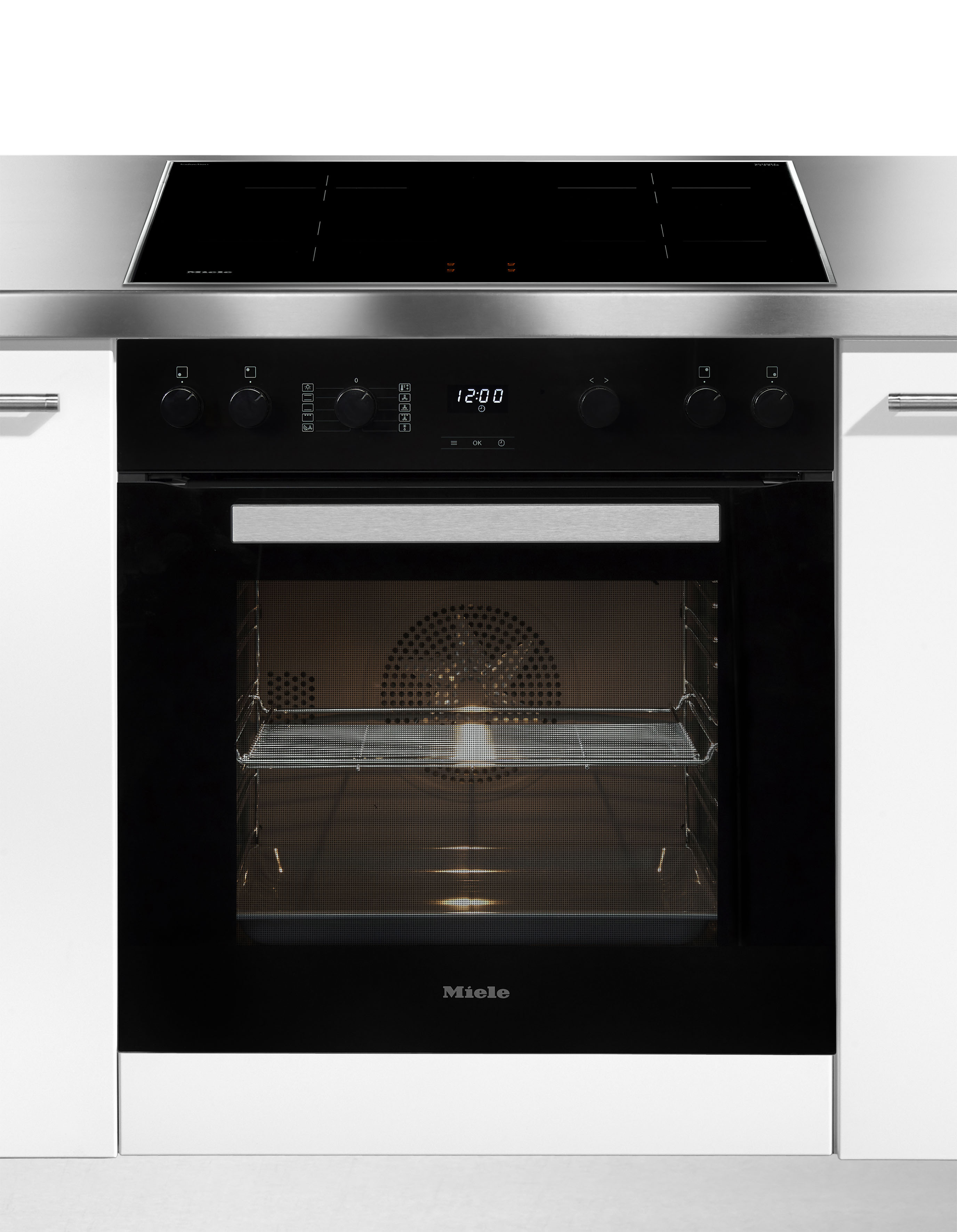Miele Induktions Herd-Set "H 2455 I ACTIVE" Herd-Set - Kombination aus Herd und Induktionskochfeld