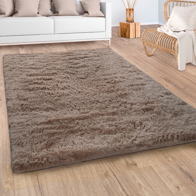 Paco Home Hochflor-Teppich »Silky 591«, rechteckig, Uni-Farben, besonders  weich und kuschelig | BAUR