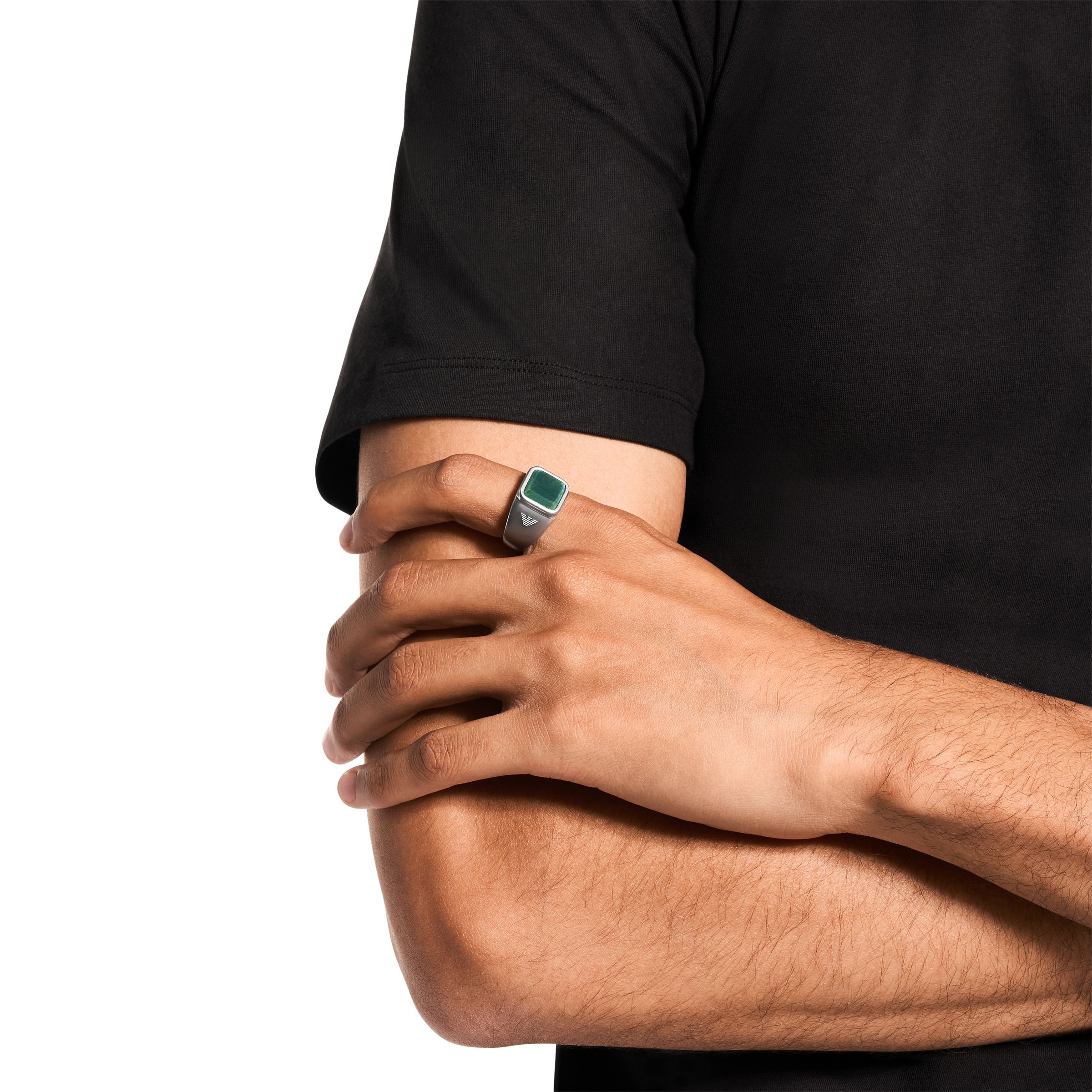 Emporio Armani Fingerring »Schmuck Geschenk Edelstahl« mit Achat oder Sodalith