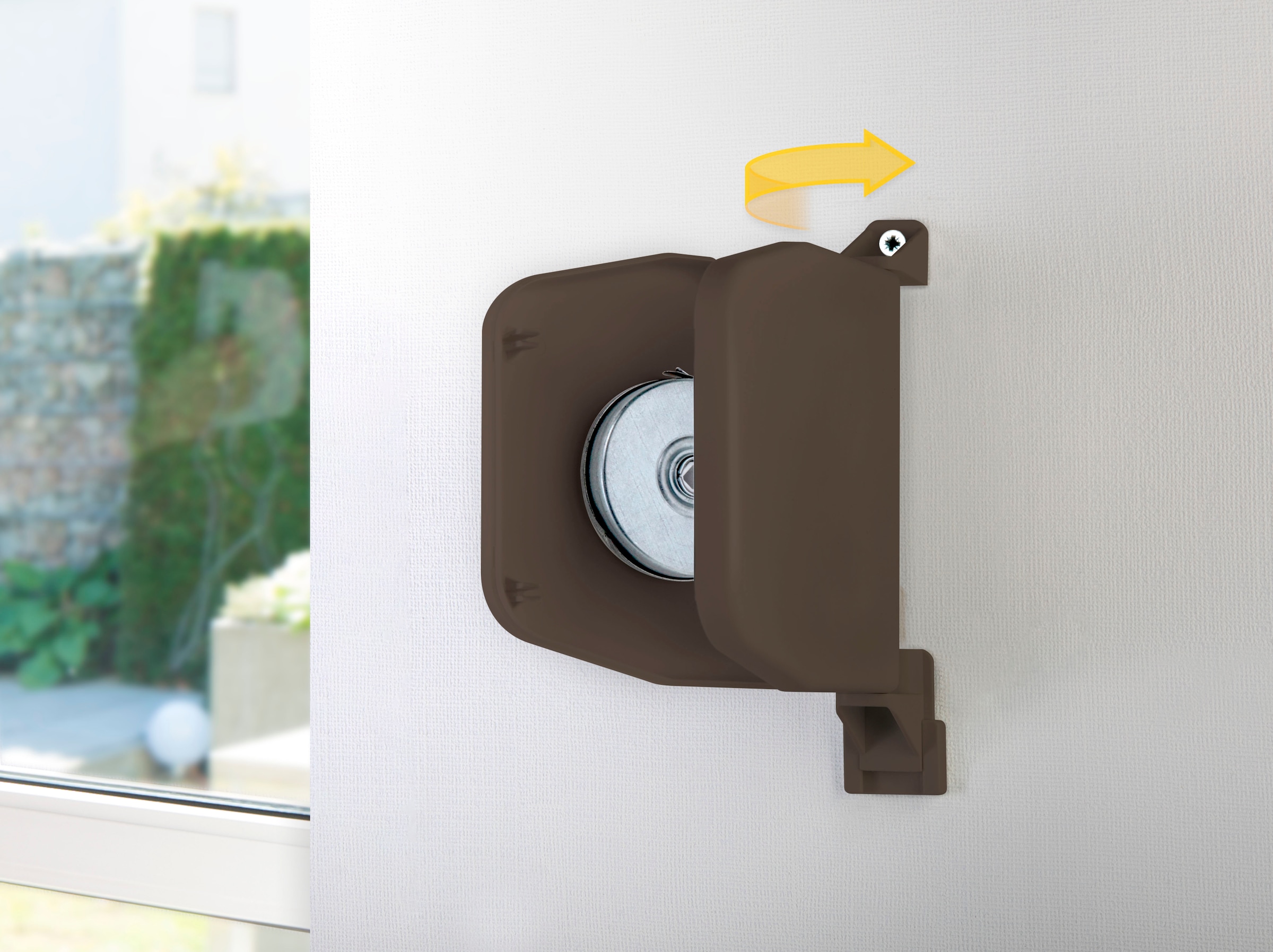 SCHELLENBERG Aufputz-Gurtwickler »Aufschraubwickler für das Rollladensystem Mini«, aufklappbar, mit festem Lochabstand, 155 mm, weiß oder braun
