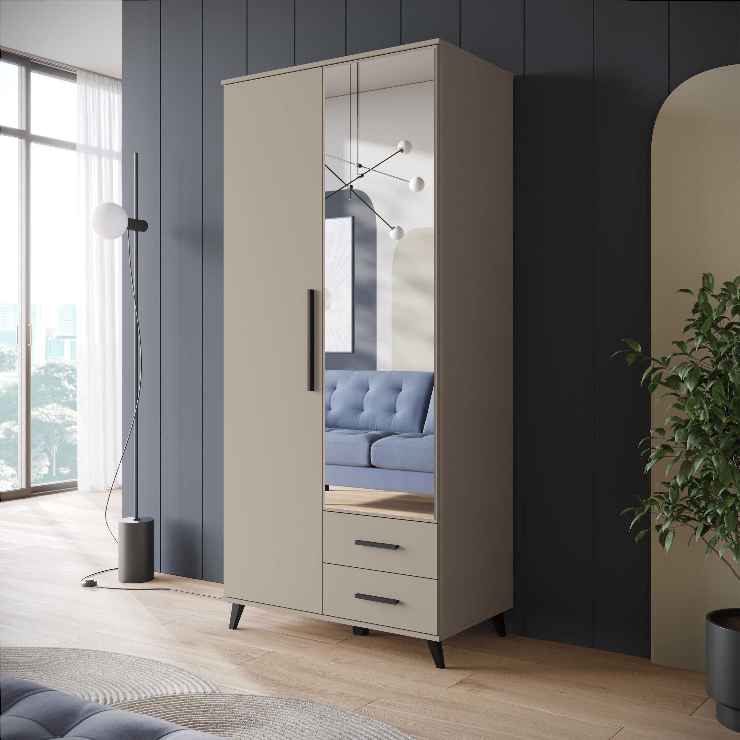 INOSIGN Kleiderschrank »Lagos, Garderobe«, (1 St.), Moderner Drehtürenschrank, FSC-zertifiziert, Schlafzimmerschrank