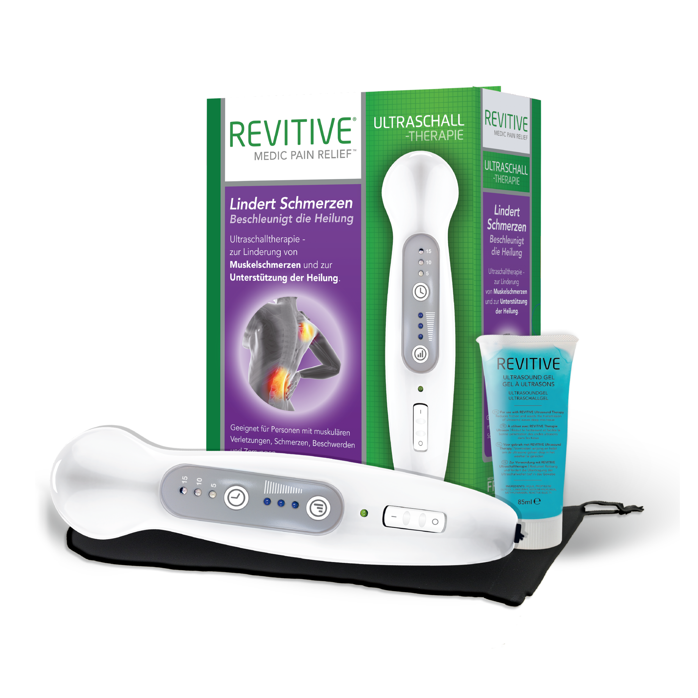 REVITIVE Massagegerät "Ultraschall-Therapie" Ultraschall für zu Hause bei Verletzungen, Beschwerden und Zerrungen
