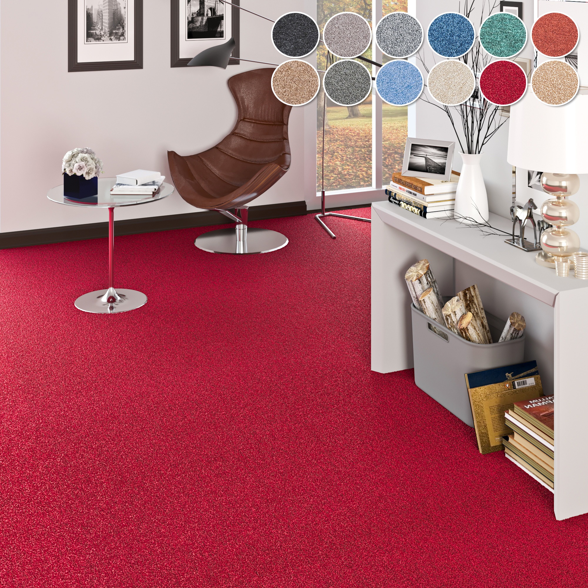 Teppichboden MY HOME, B:400cm H:5mm L:425cm, rot, Kunstfaser, Schlafzimmer, Teppiche, "Fortis, Schlinge, Made in Netherlands", meliert, Breite 400