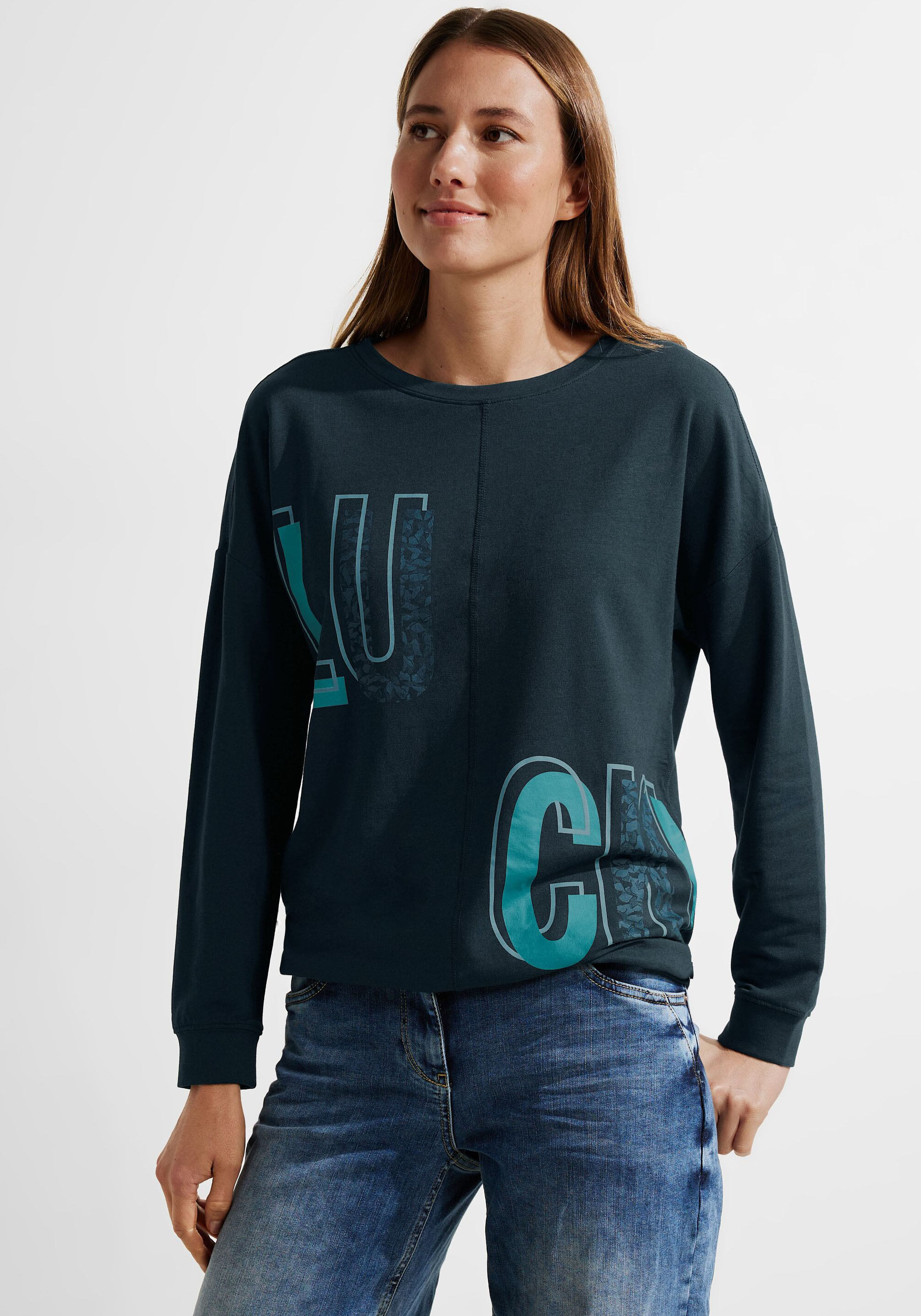 Langarmshirt, mit Rundhalsausschnitt