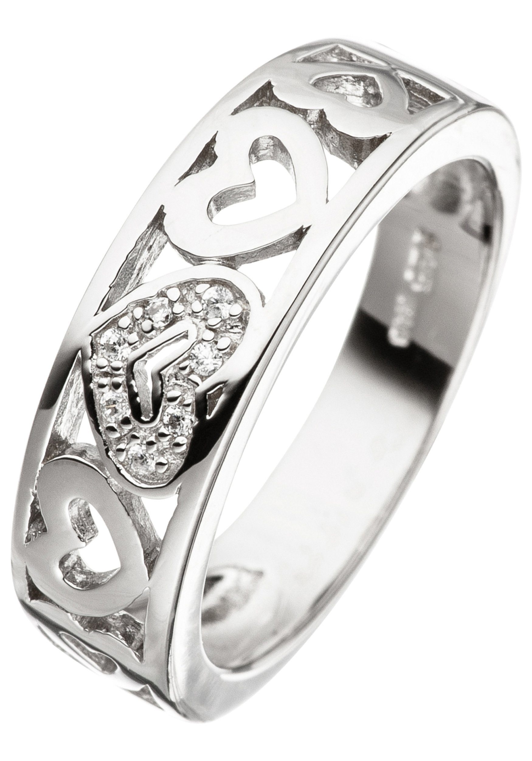 JOBO Silberring »Herzen«, 925 Silber mit Zirkonia kaufen