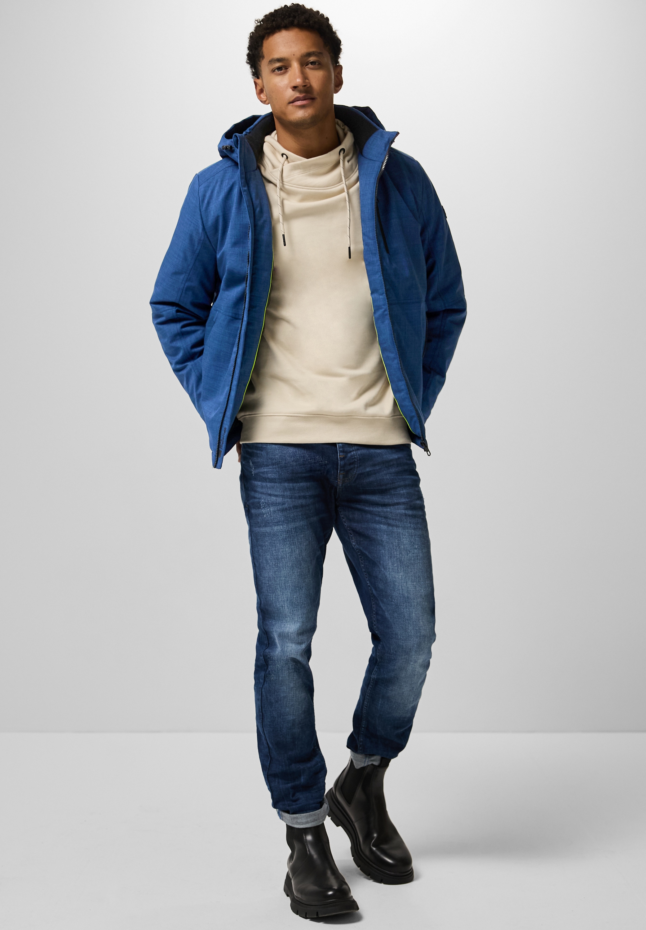 STREET ONE MEN Blouson, mit Kapuze, mit Brusttasche