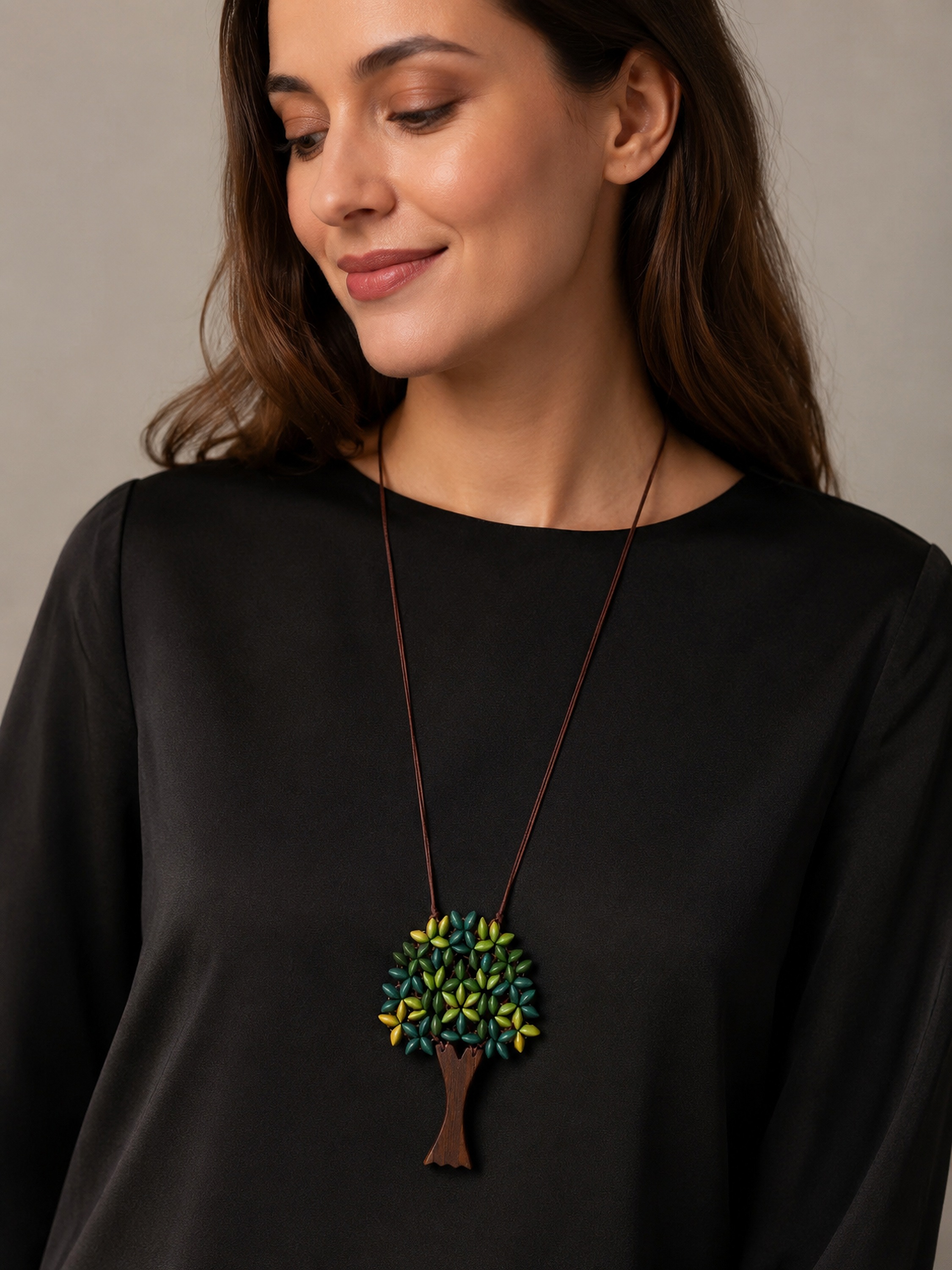 COLLEZIONE ALESSANDRO Lange Kette »Tessa« Lange Kette mit Baumanhänger