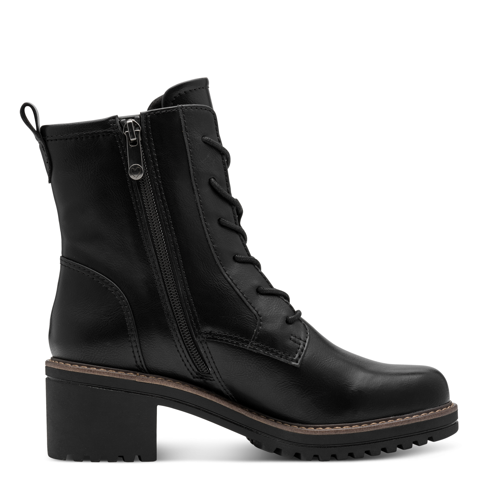 MARCO TOZZI Winterboots, Blockabsatz, Schnürboots, Stiefelette mit Kontrast-Rahmennaht