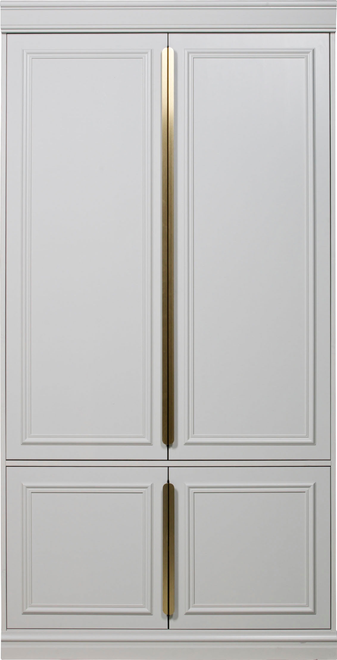 WOOOD Garderobenschrank "Organize FSC-Kiefernholz mit Zierleisten-Türen und Metallgriffen" H 215 x B 110 x T 62 cm, Wandbefestigung empfohlen, pfleigleicht