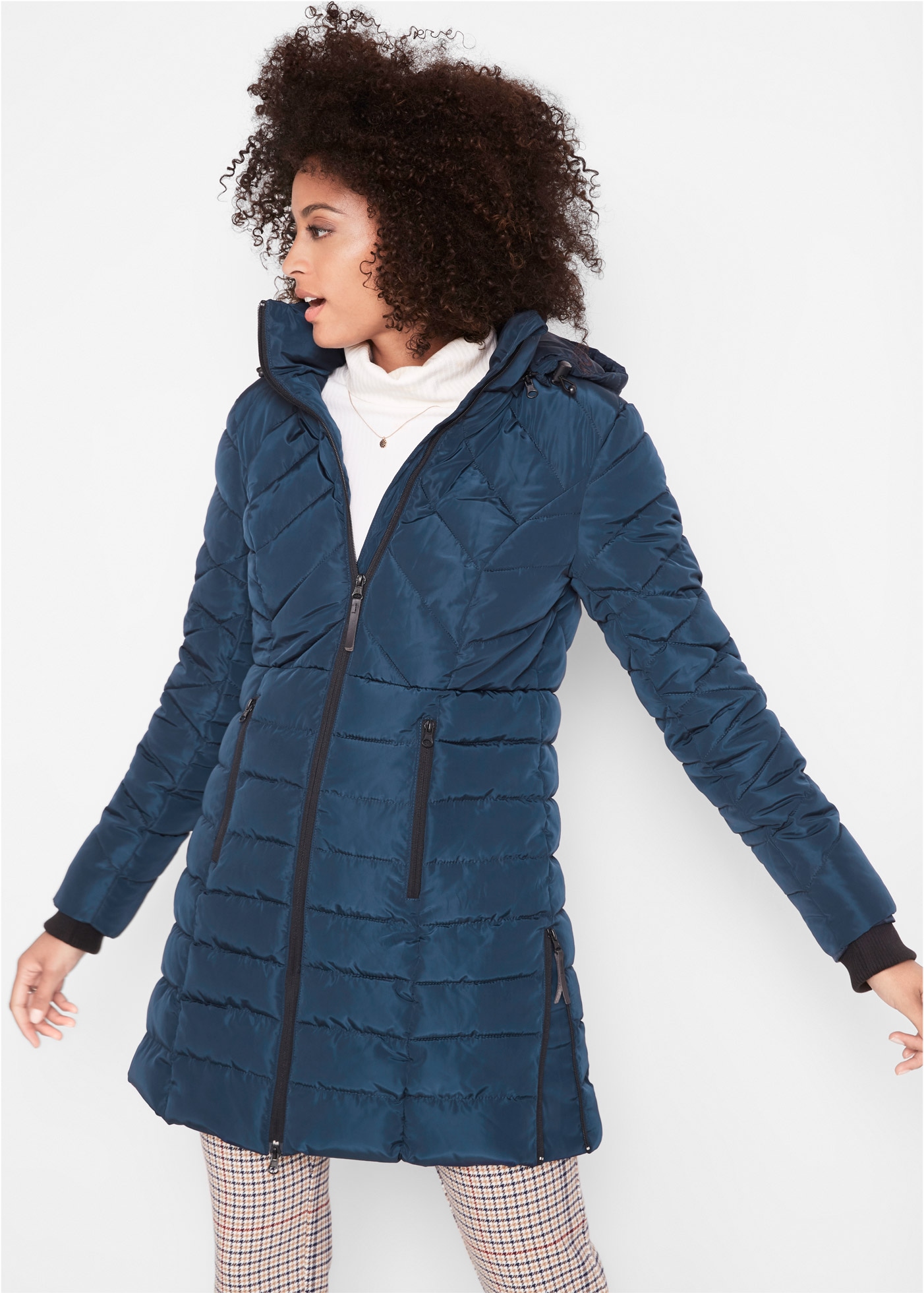 bonprix "Winterjacke" mit Kapuze mit wattierter Füllung, mit abnehmbarer Kapuze, pflegeleicht