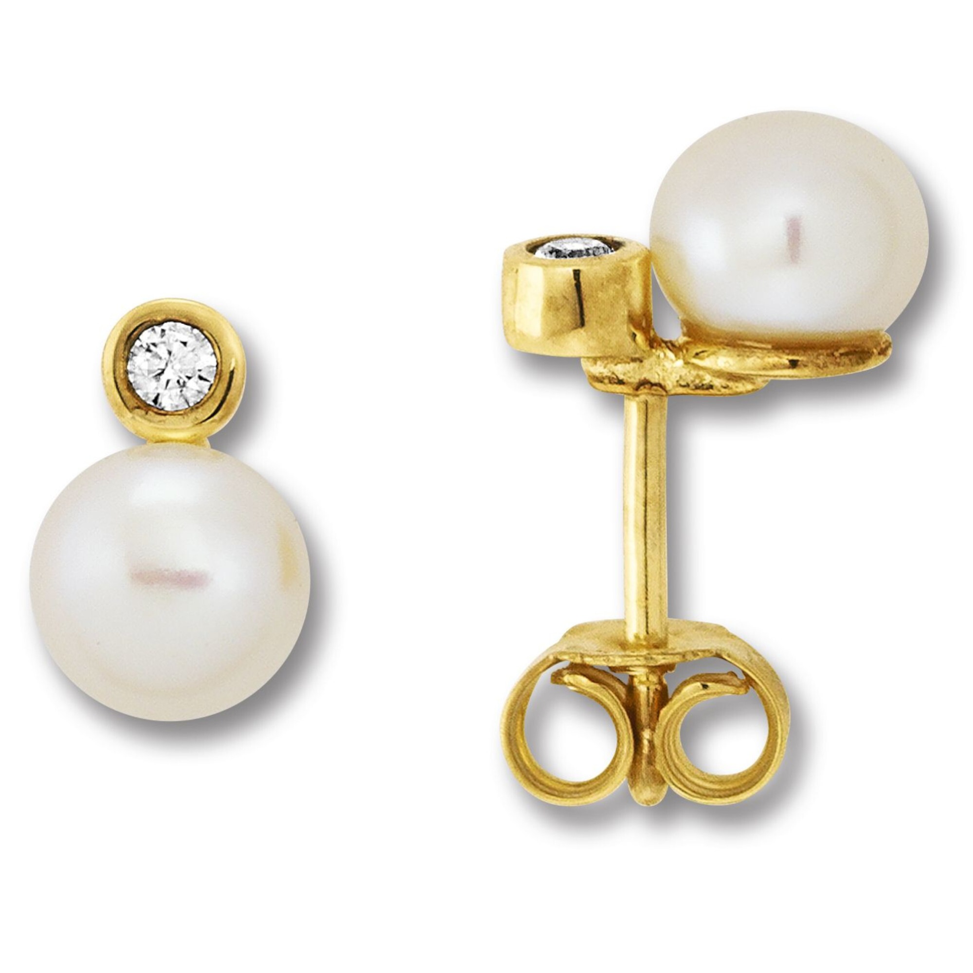 ONE ELEMENT Paar Ohrhänger »Zirkonia Ohrringe Ohrstecker aus 333 Gelbgold«, Damen Gold Schmuck