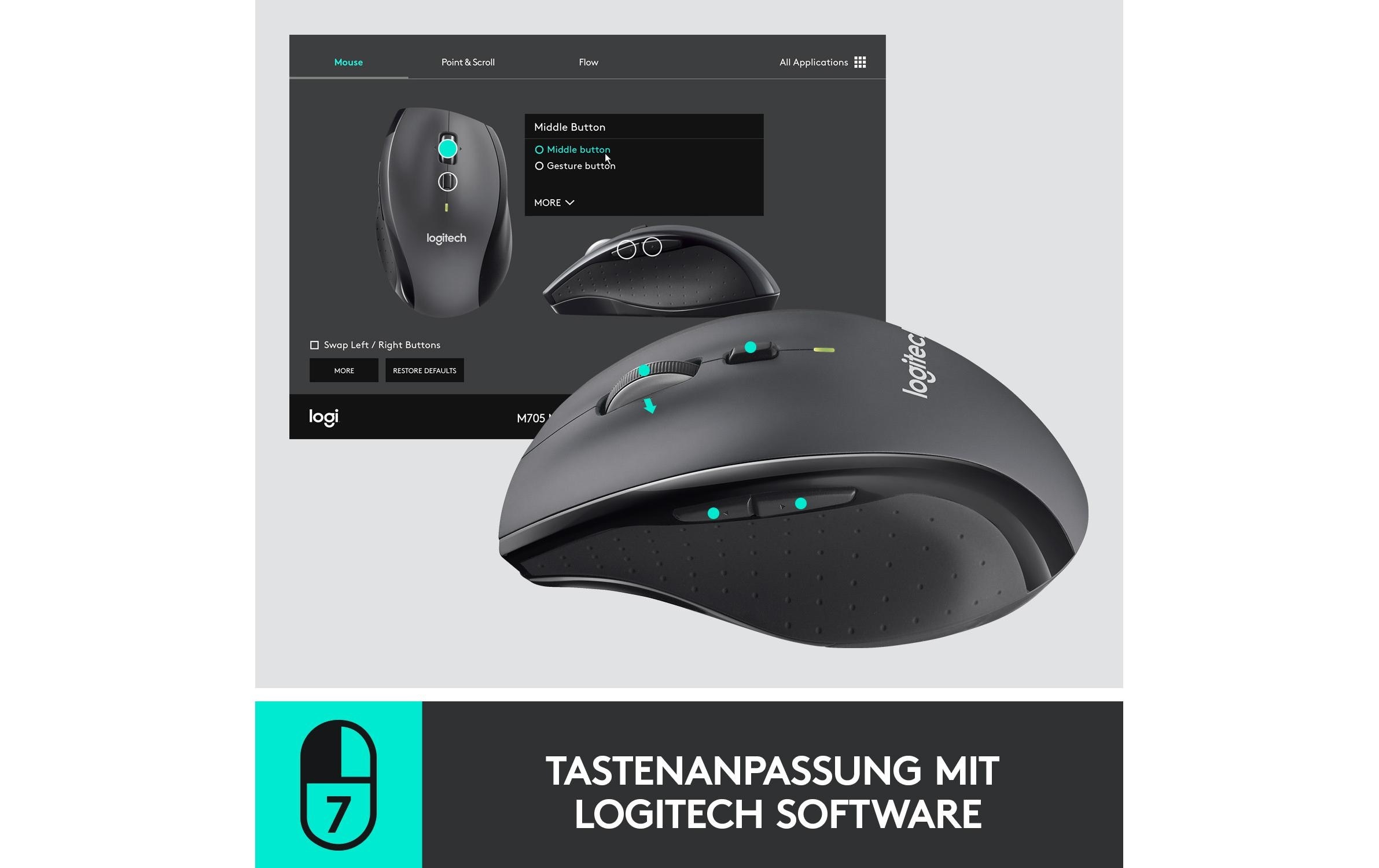 Logitech Maus »M705 Marathon Bulk« kabellos