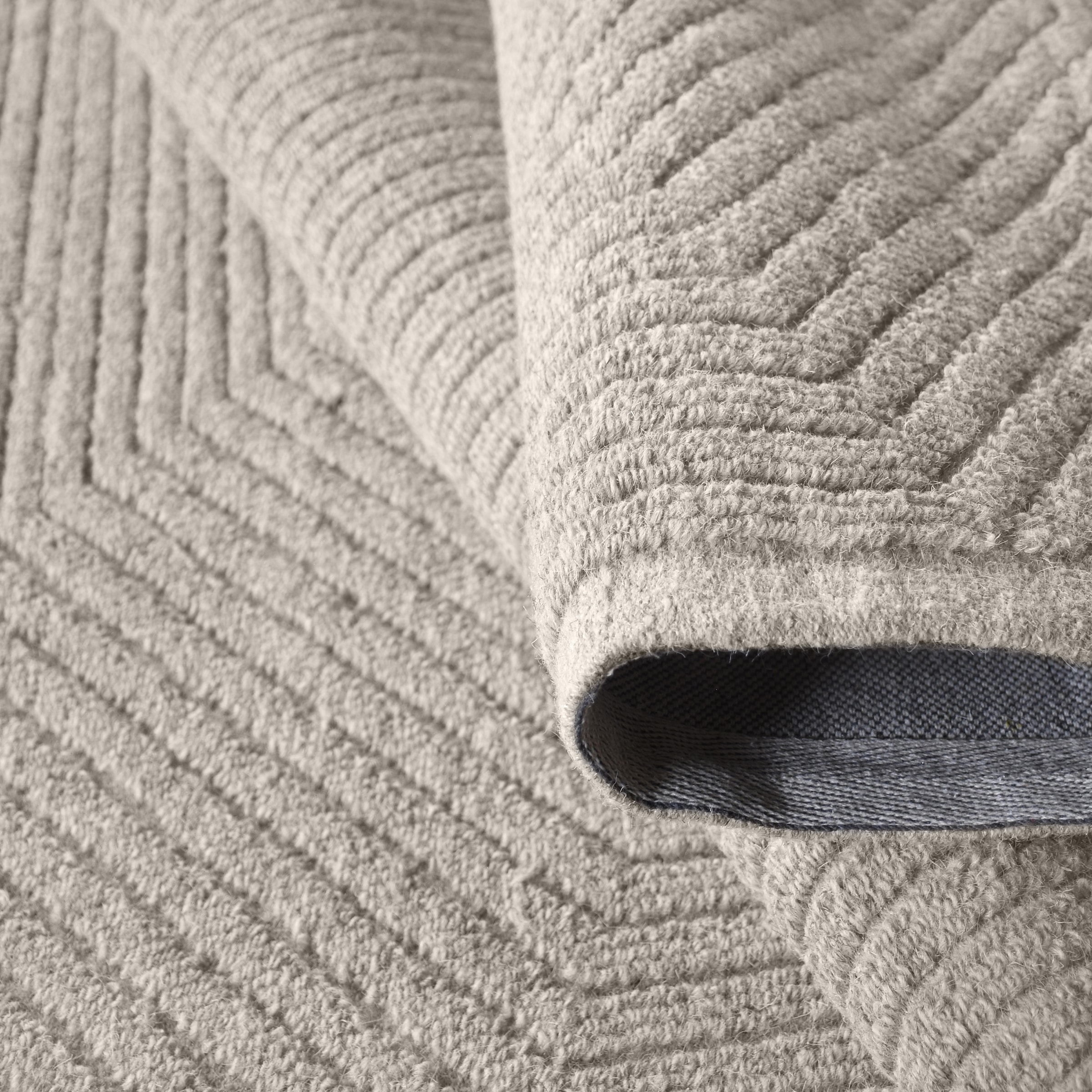 my home Wollteppich »Sola«, rechteckig, 12 mm Höhe, Hoch-Tief-Struktur, Handgearbeitet,Wohnzimmer, Schlafzimmer, Esszimmer