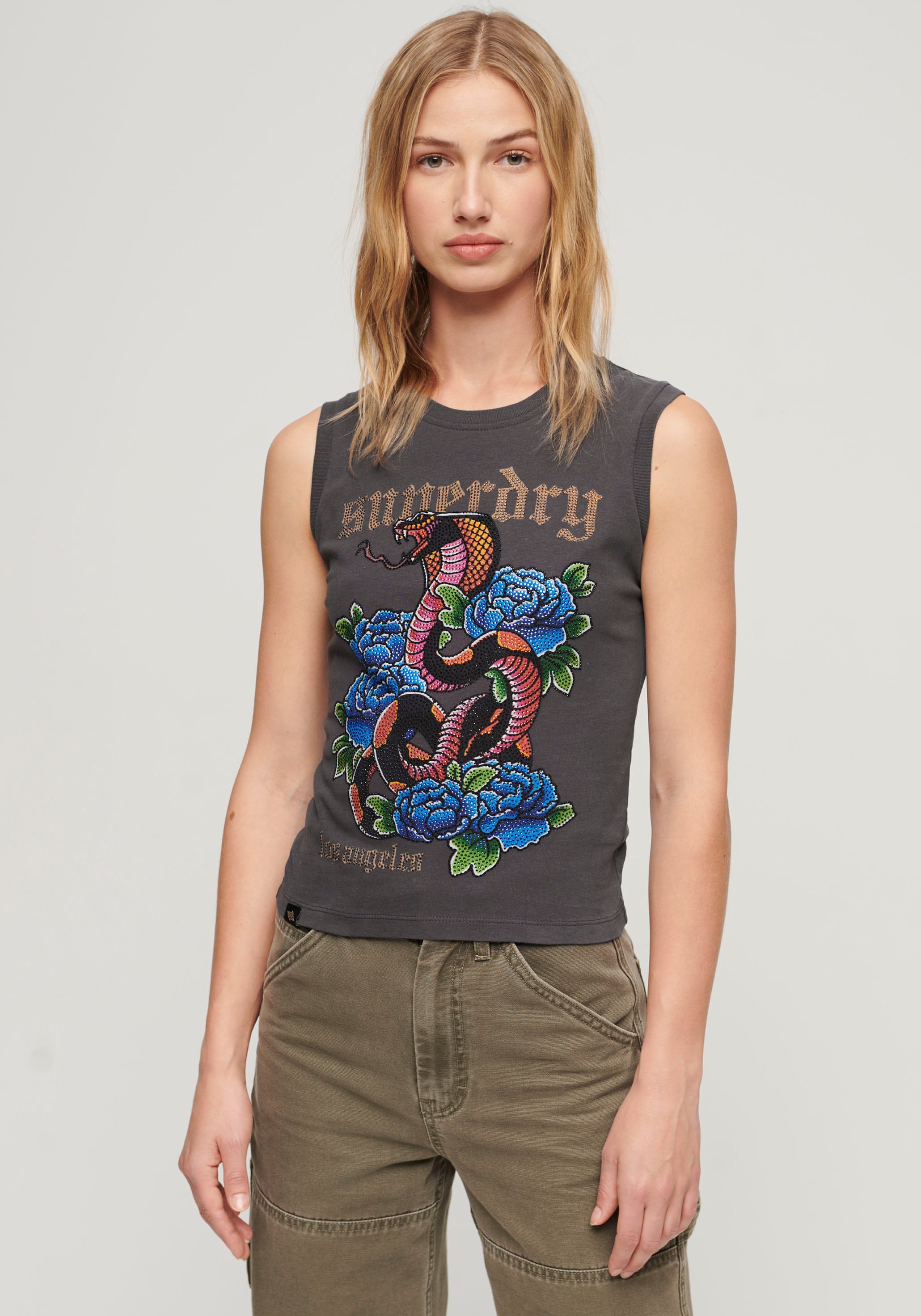 Superdry Tanktop "TATTOO RHINESTONE FITTED TANK"