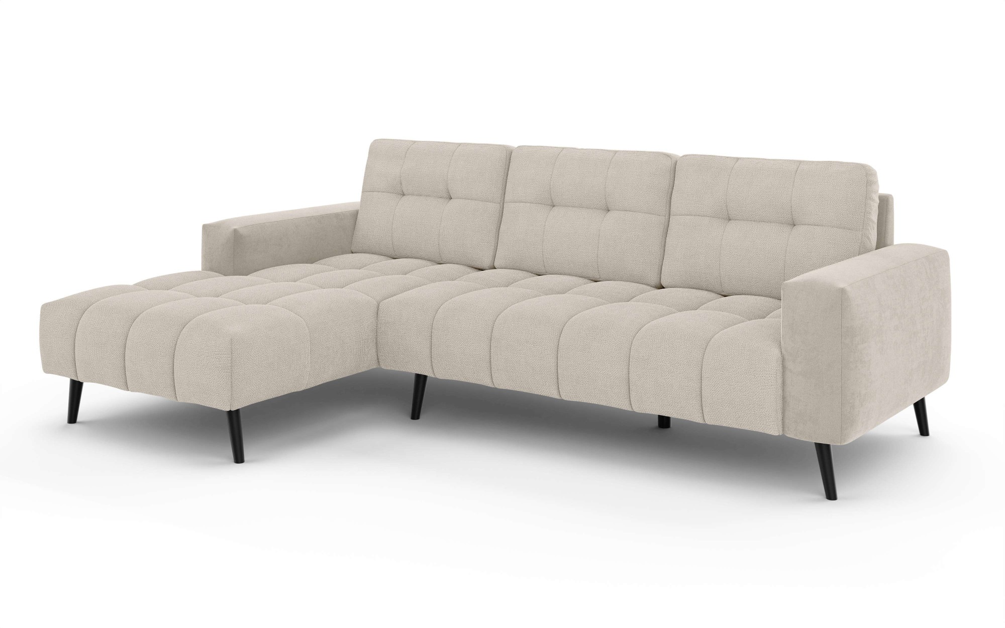 INOSIGN Ecksofa »SERINE mit Recamiere rechts/links bestellbar, Maße B/H/T 253/91/161 cm«, L-Form mit Wellenunterfederung, 3 Rückenkissen, ohne Bettfunktion