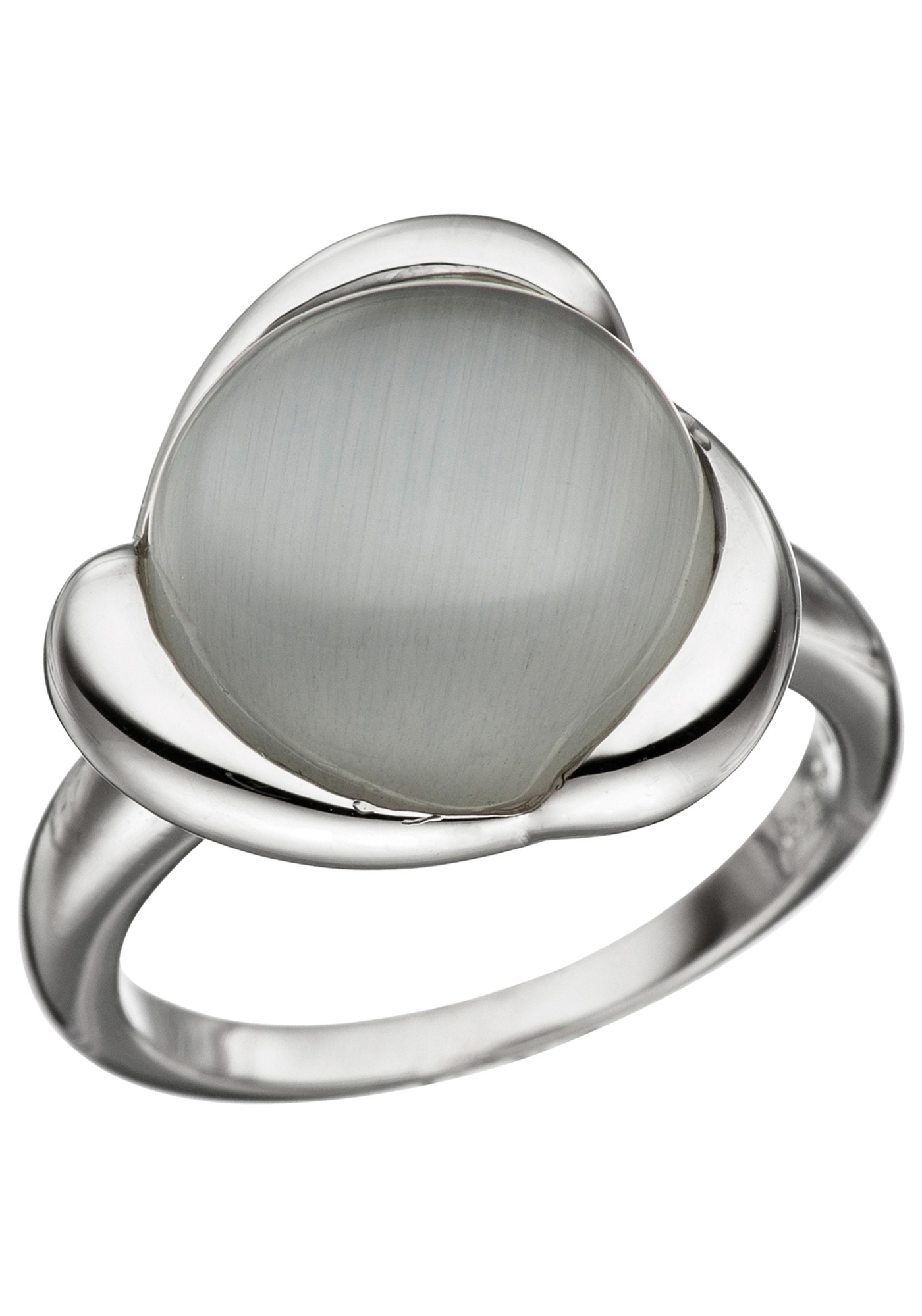 JOBO Silberring 925 Silber mit synthetischem Katzenauge