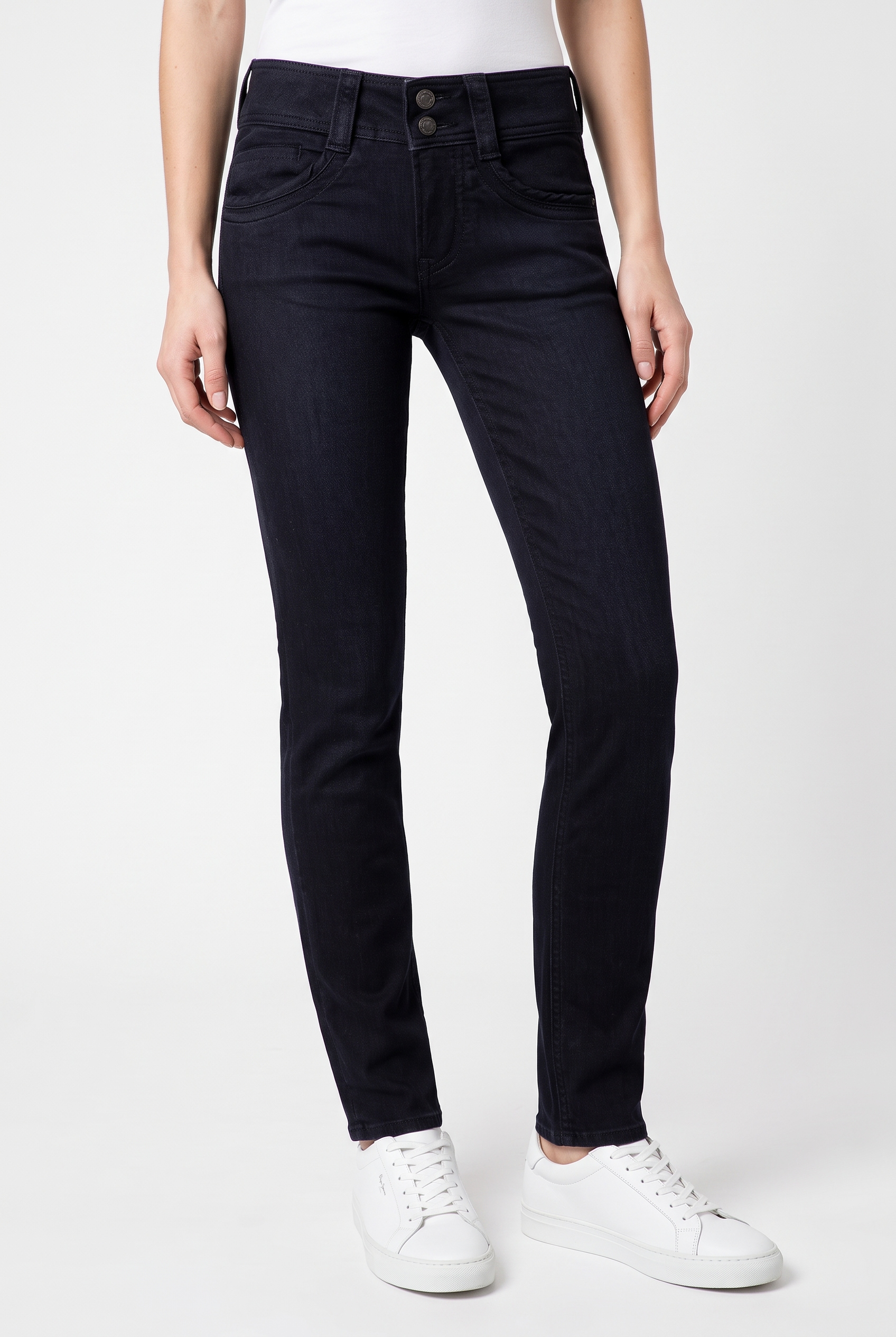Pepe Jeans Straight-Jeans "SLIM JEANS MW GEN" mit doppeltem Knopfverschluss