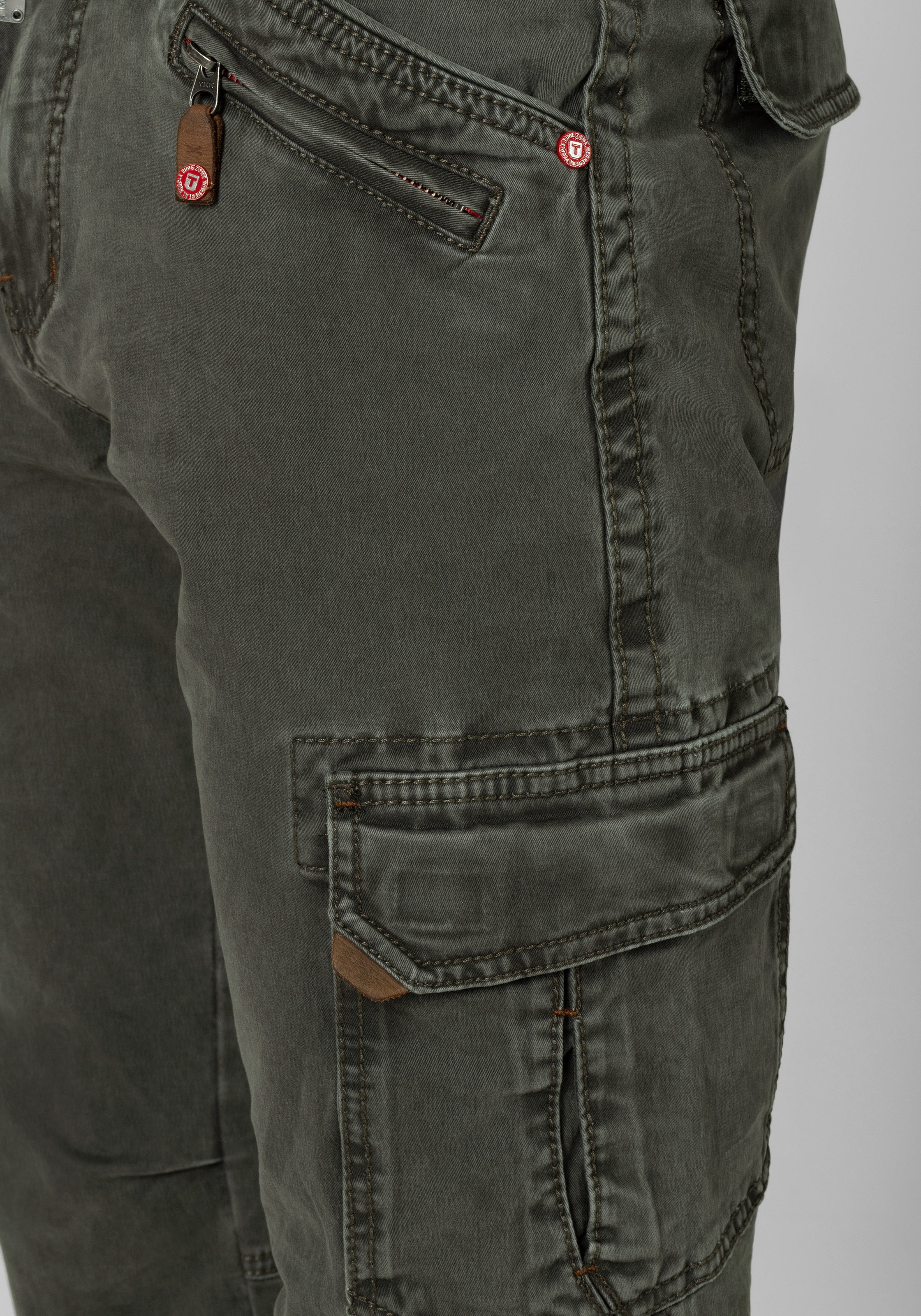 Cargohose TIMEZONE "Regular BenTZ", Herren, Gr. 29, Länge 30, grün, 97% Baumwolle 3% Elastan, normal, Hosen Cargohose 2