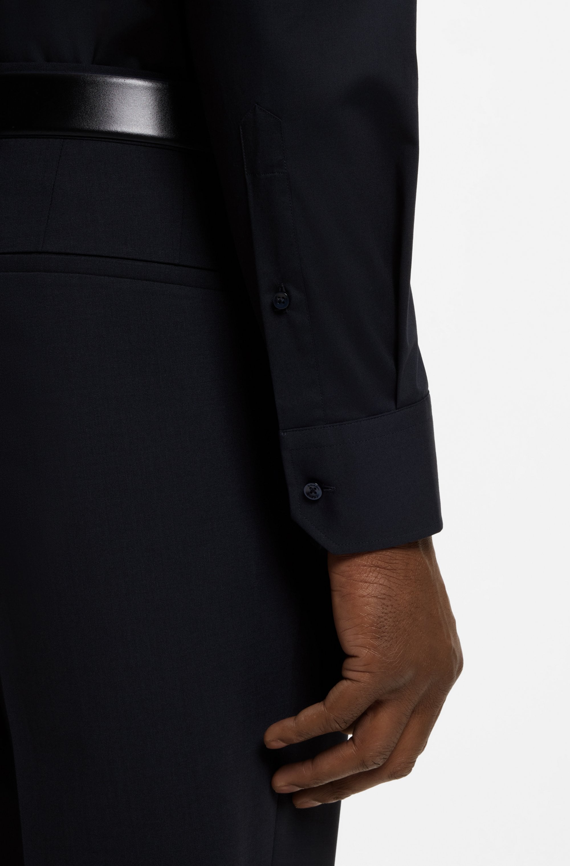 BOSS Businesshemd Kentkragen, Regular Fit, bügelleichte Qualität