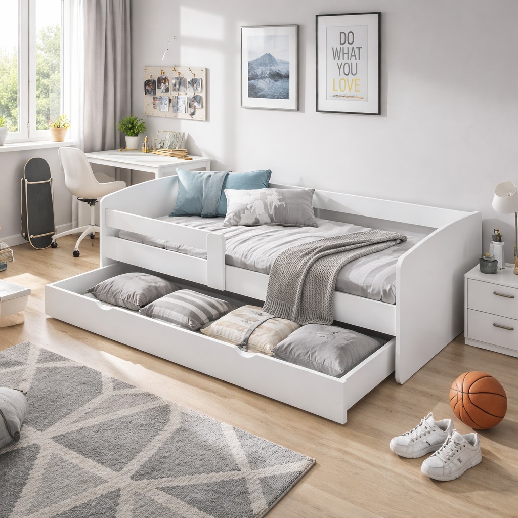 OTTO home Stauraumbett »Cocolino, Daybett, Stauraumbett, Kinderbett, Einzelbett, Funktionsbett« mit Lattenrost, ausziehbarer Schublade, Liegefläche 90 x 200 cm