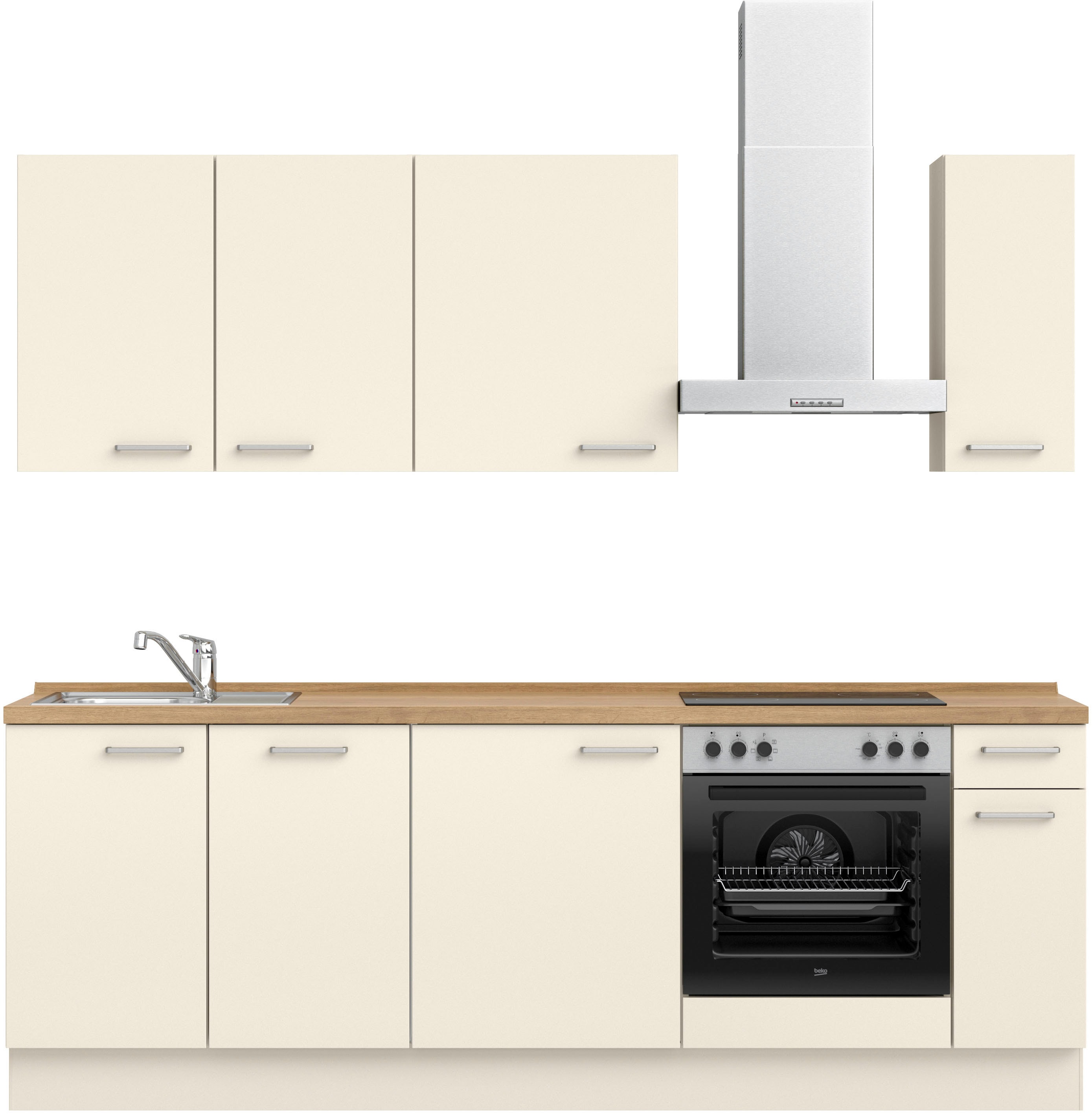nobilia Küchenzeile ""Touch I", NEU: individuell anpassbar mit gratis Profi-Beratung" vormontiert, Breite 240 cm, Ausrichtung wählbar, wahlw. mit E-Geräten