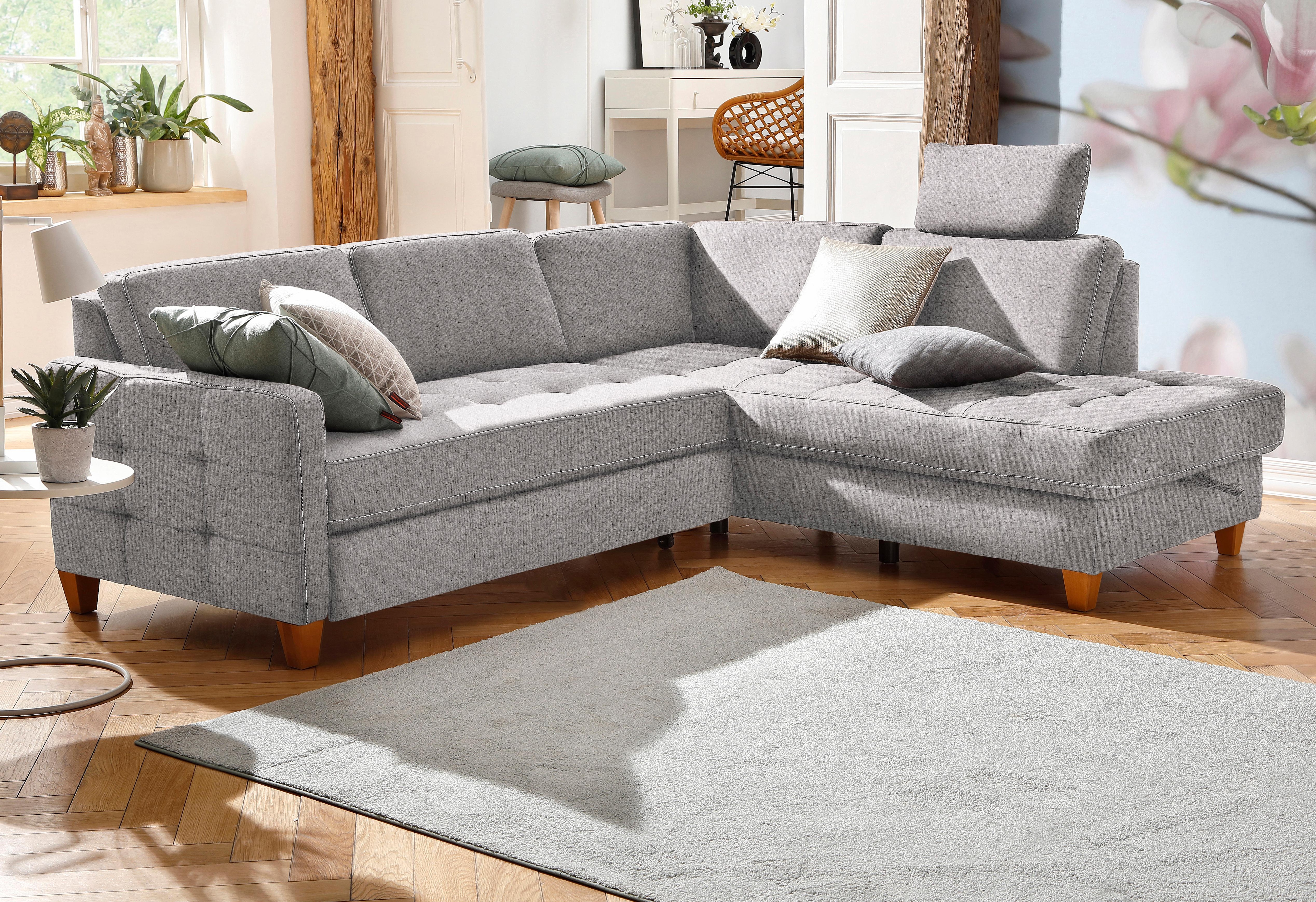 Home affaire Ecksofa "Earl L-Form" wahlweise auch mit Schlaffunktion oder Schlaffunktion mit Bettkasten