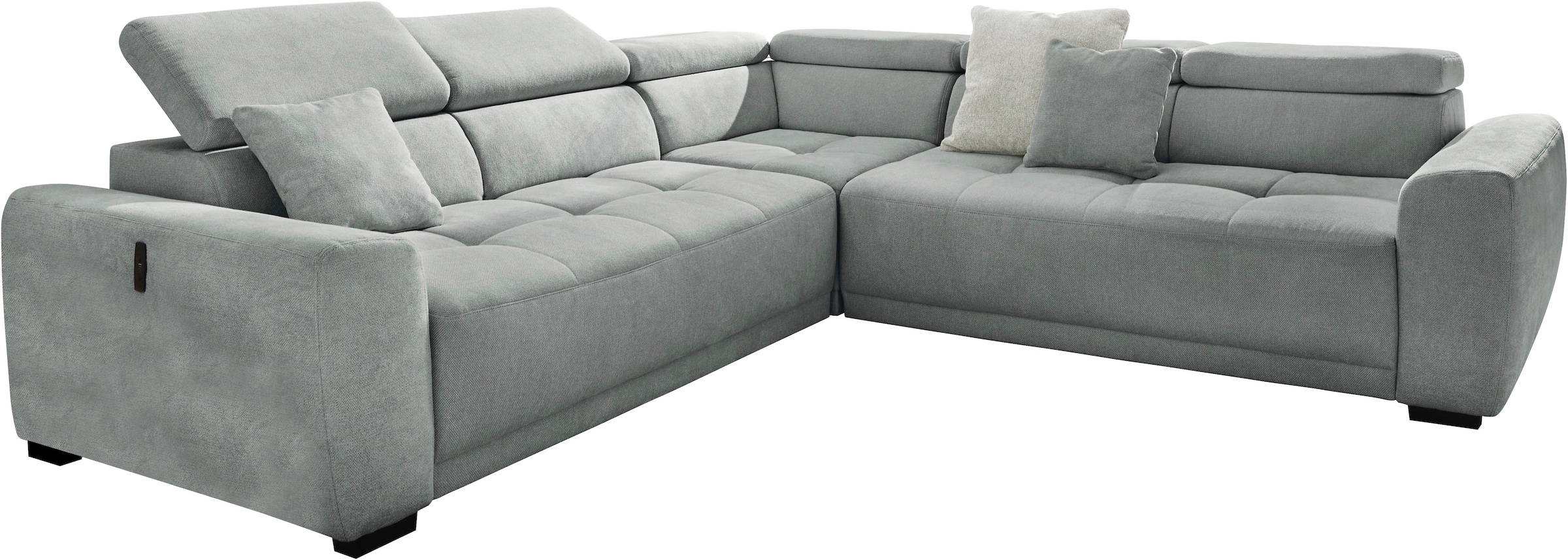 Jockenhöfer Gruppe Wohnlandschaft »Monza, L-Form, B: 292x292cm, 30 cm elektrischer Sitztiefenverstellung« 140kg Belastbarkeit je Sitz, verstellbare Kopfstützen & USB-Ladeports