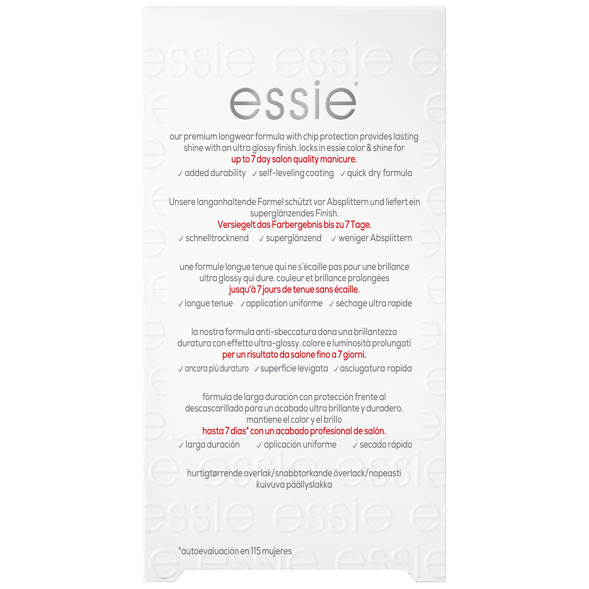 essie Überlack »Stay longer premium longwear« beugt dem Abbröckeln der Nagellackfarbe vor