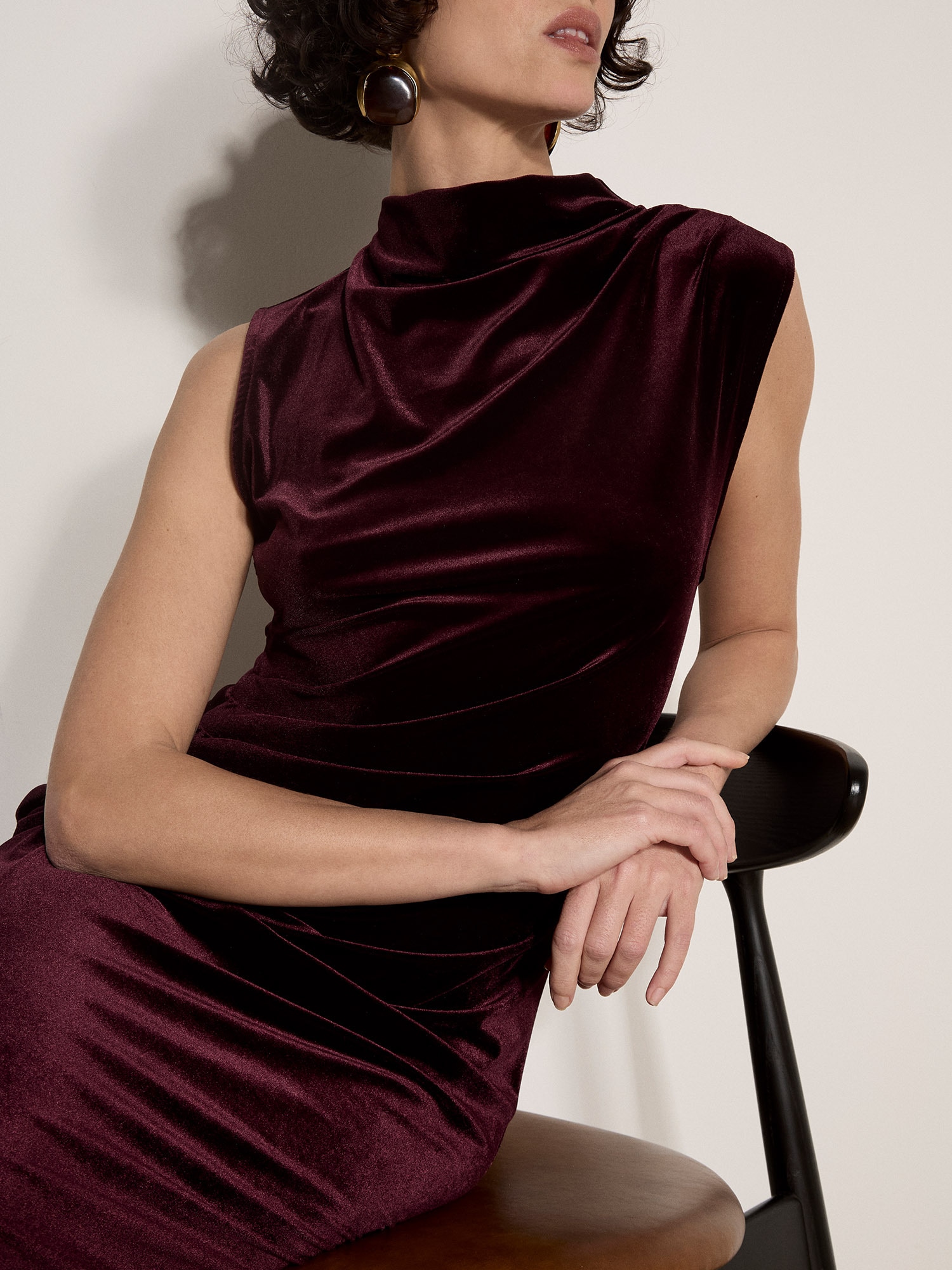 Apricot Partykleid »Bodycon-Midaxi-Kleid« Ohne Taschen aus Samt