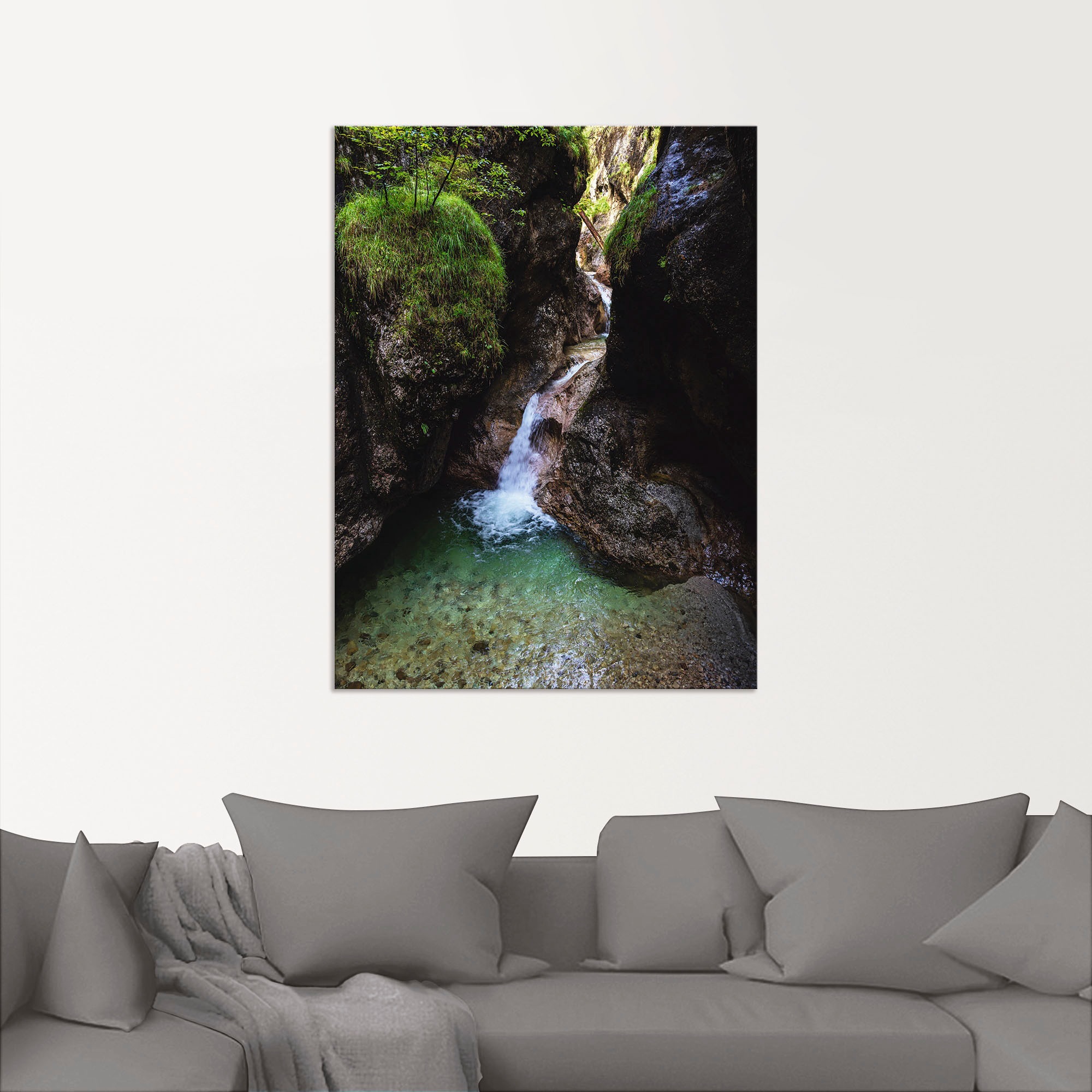 Artland Alu-Dibond-Druck »Almbachklamm im Berchtesgadener Land II«, Gewässer, (1 St.), für Innen- und Außenbereich geeignet, Outdoorbild