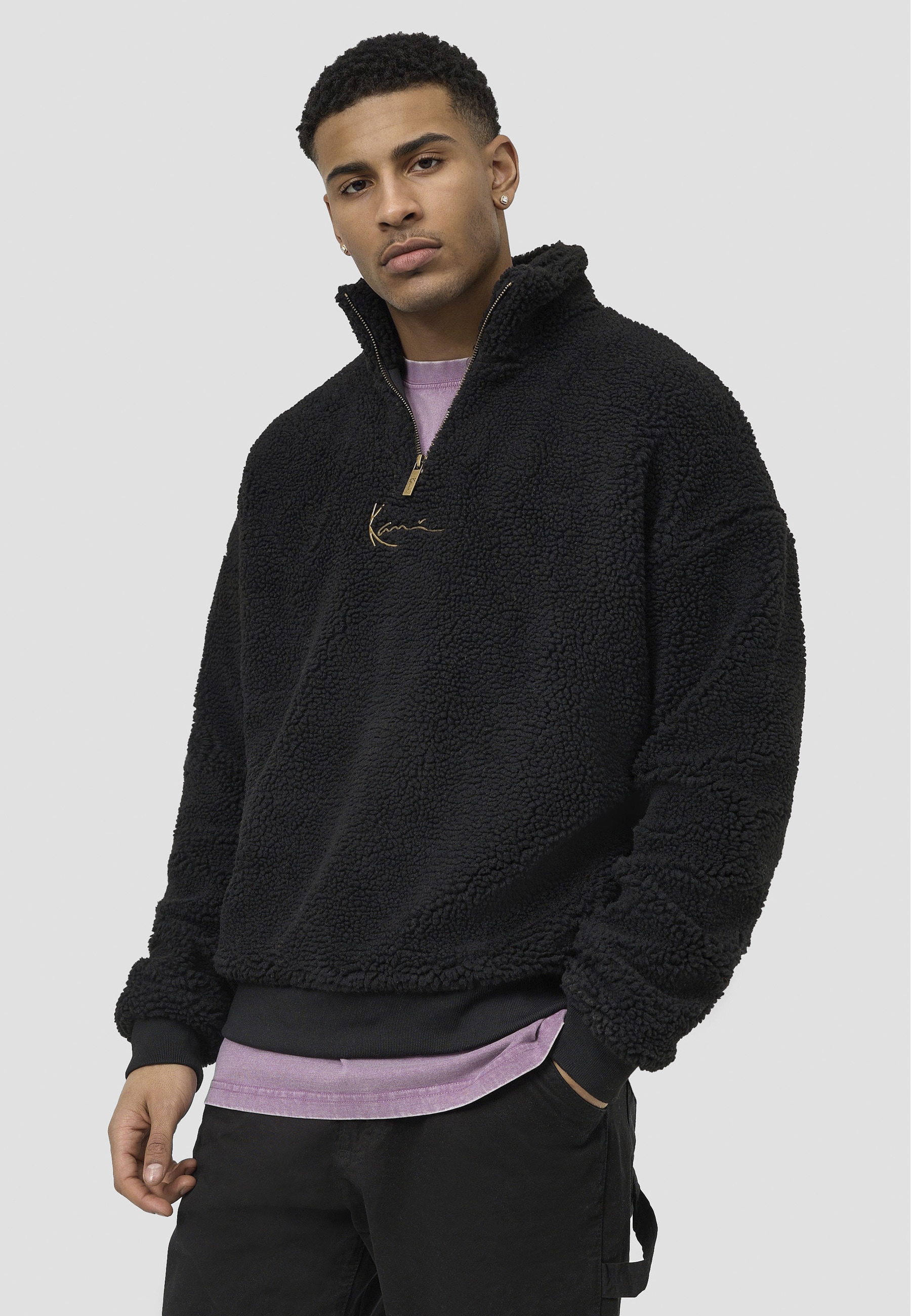 Karl Kani Sweatshirt »Karl Kani Herren SMALL SIGNATURE TEDDY TROYER BLACK«, 1 Stk.
