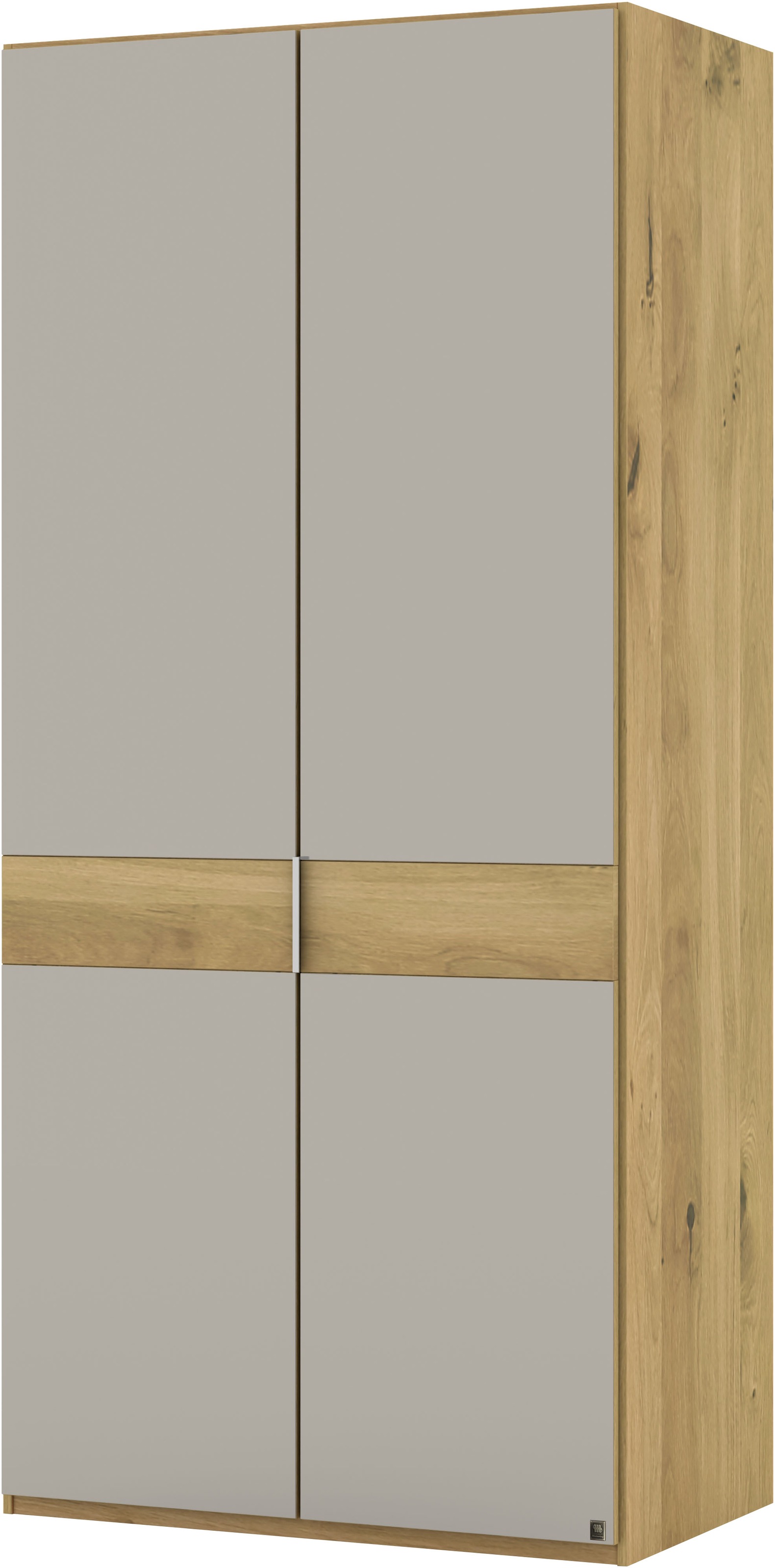 Musterring Drehtürenschrank »Savona, Kleiderschrank, Schrank, Garderobe, teilmassiv Eiche«, (mit Türdämpfern, mit Spiegel oder Glas, extra Böden, MADE IN GERMANY), Türen in Bianco-Eiche massiv, Spiegel-/Glastüren, verschiedene Größen