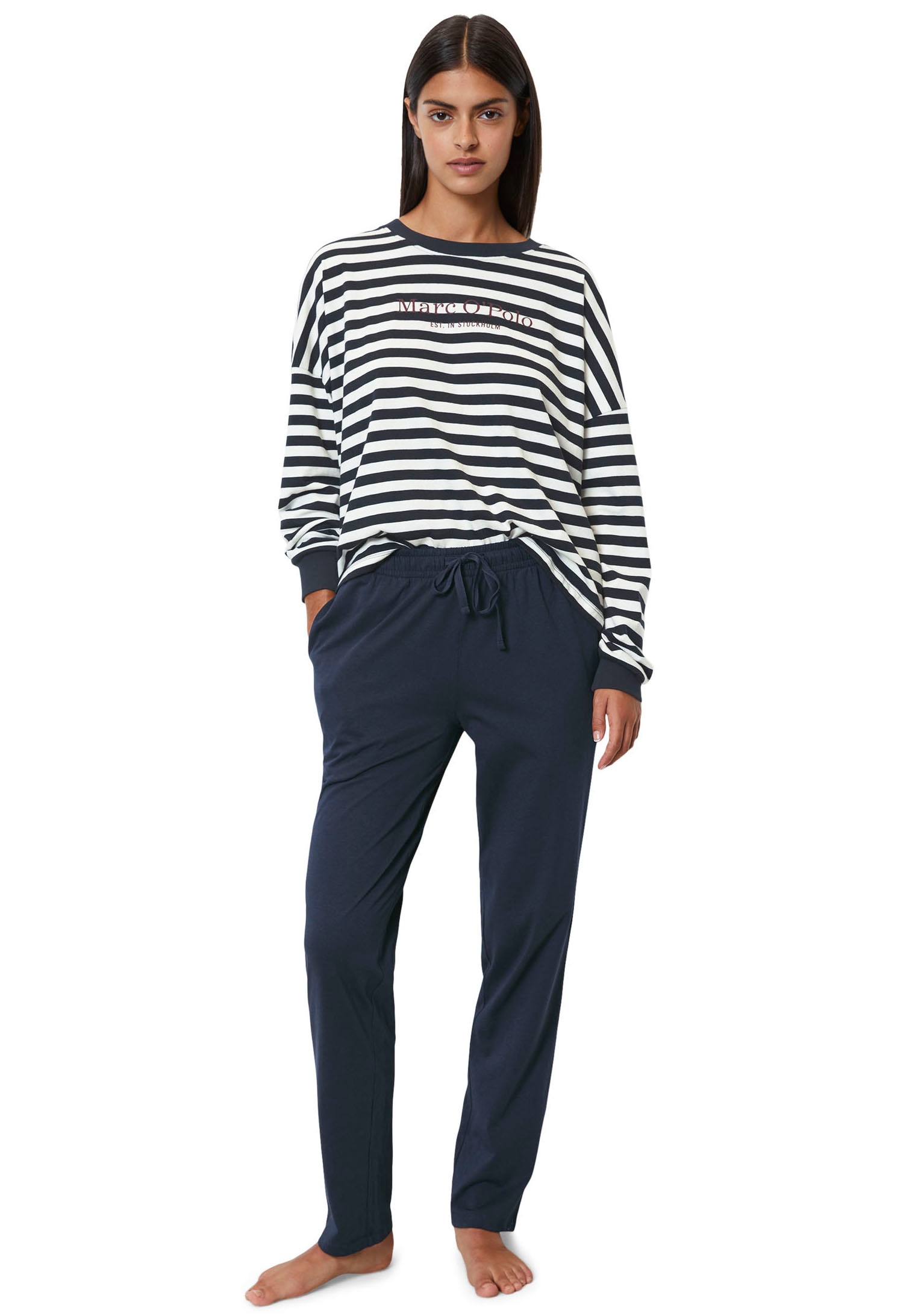 Marc OPolo Pyjama "Mix & Match Cotton-Woven", (Set, 2 tlg.), mit Logoschrif günstig online kaufen