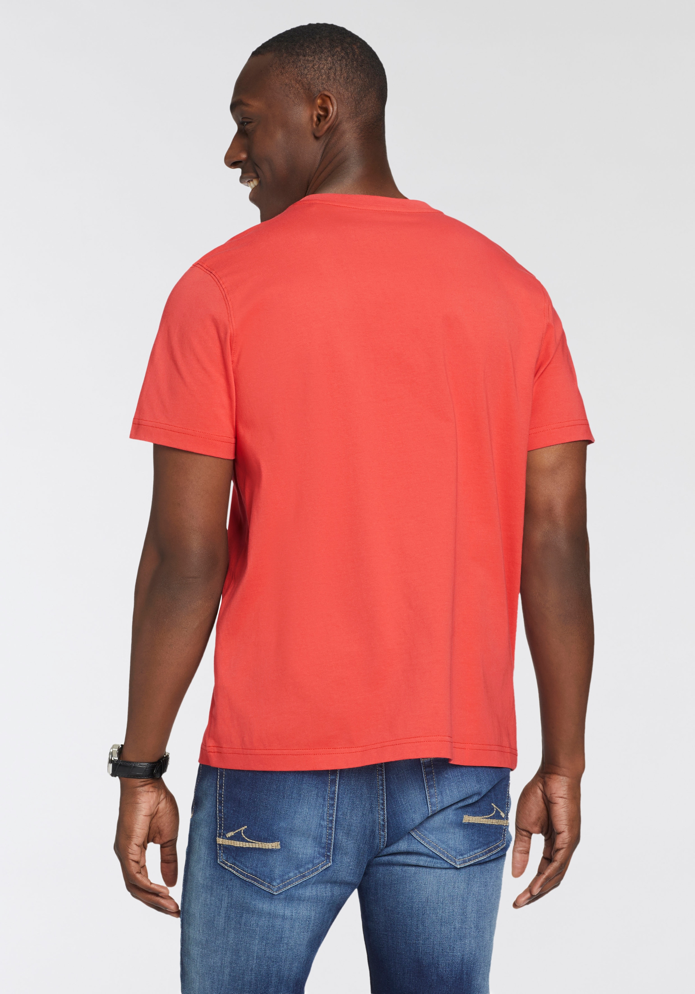 DELMAO T-Shirt, Kurzarm, lässige Passform, mit peppigem Print, aus Baumwolle