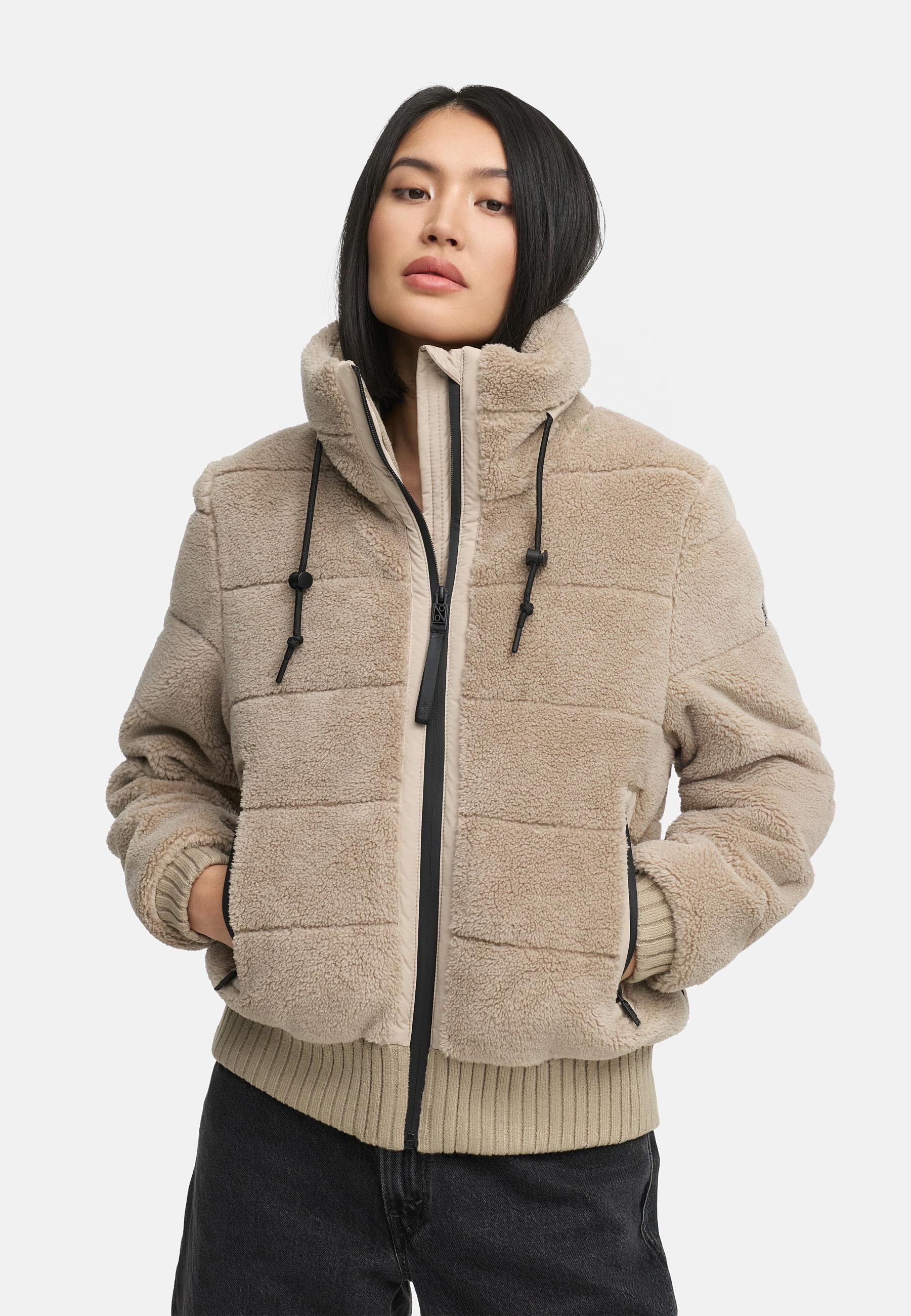 Navahoo Plüschjacke »Schneepuder 14«, warme Damen Teddyjacke für den Winter